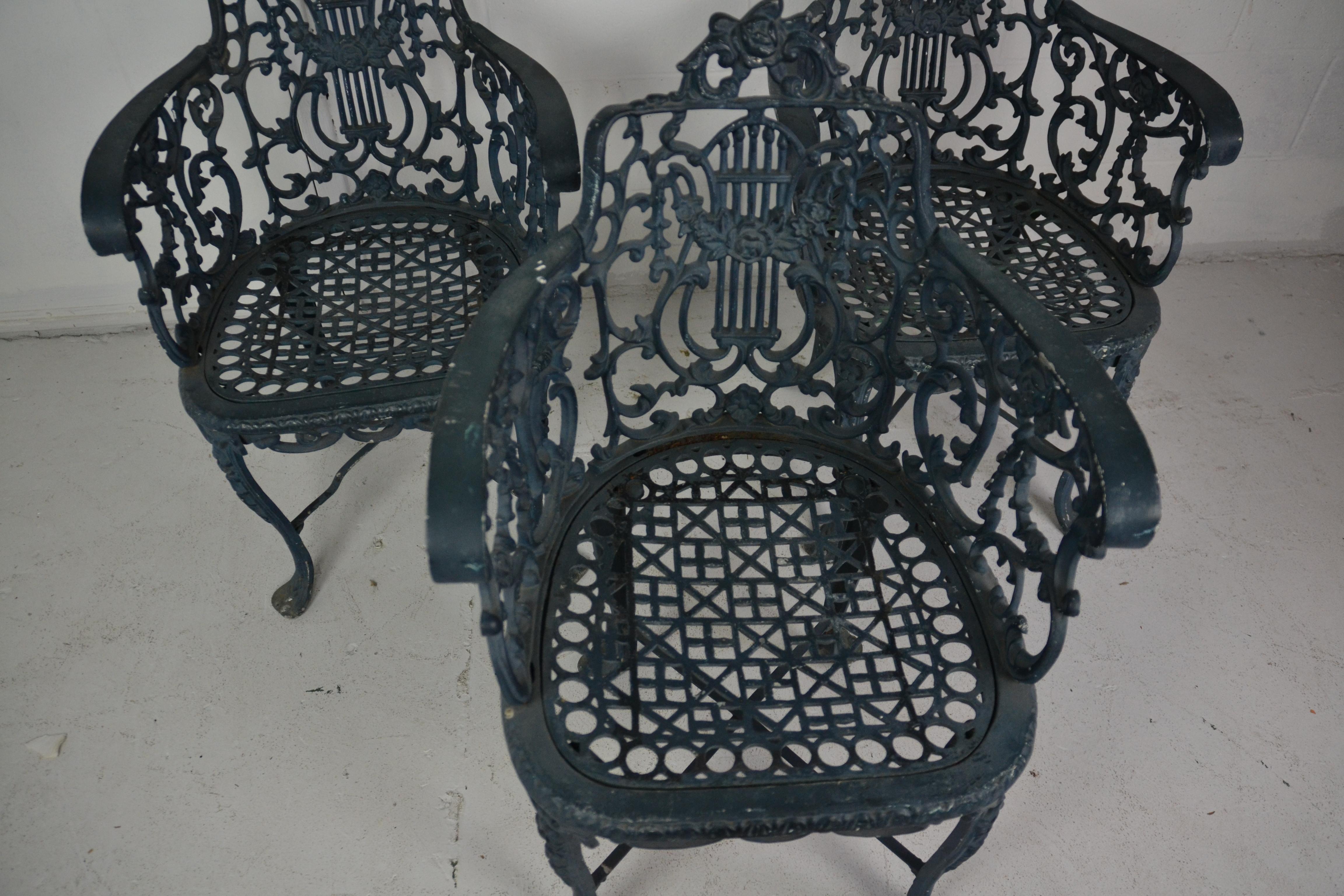 Set of 3 1950s Garden / Patio Chairs In Good Condition In Pomona, CA