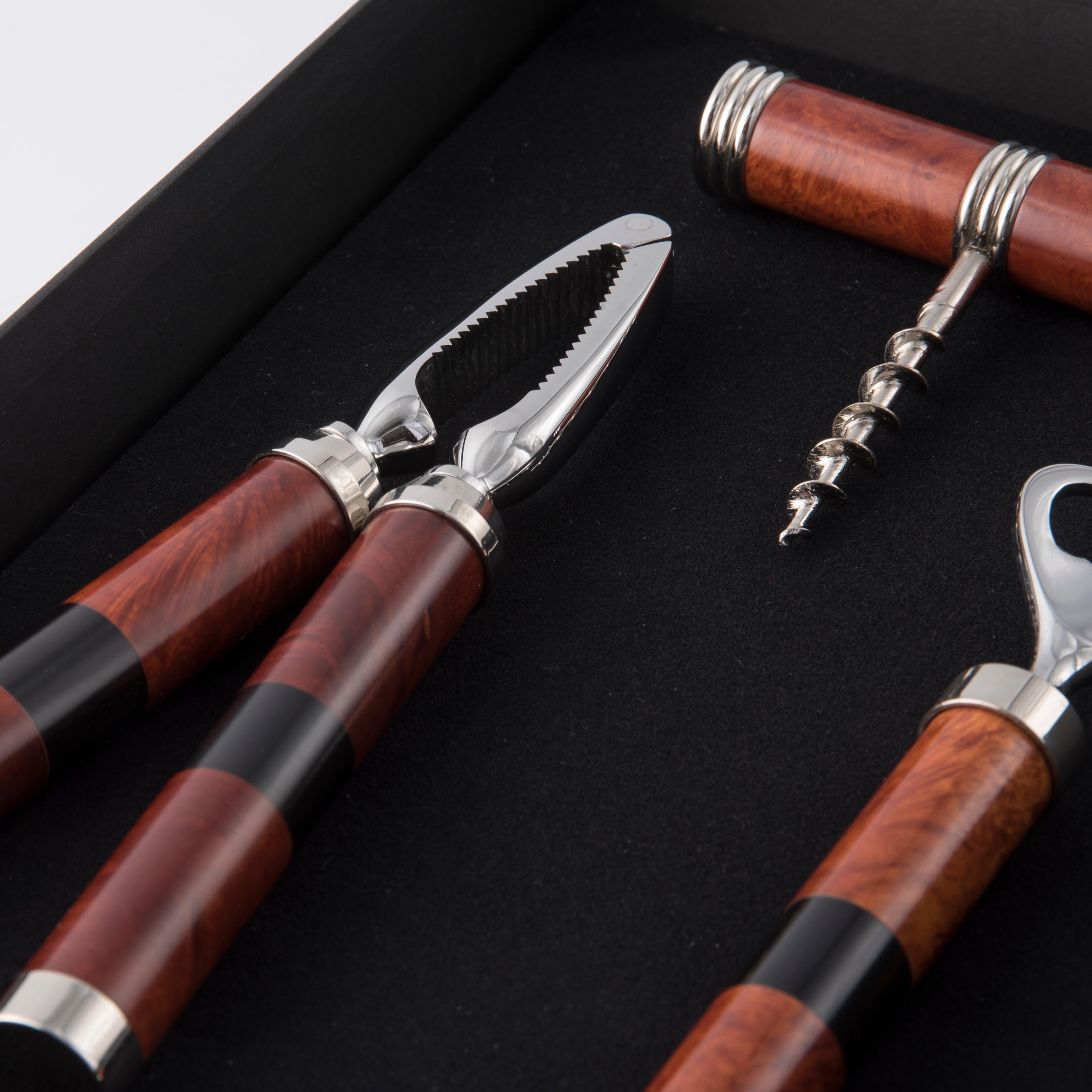 SET #3 ACCESORIOS DE BAR: abrebotellas cascanueces abrelatas diseño exclusivo Art Decó en venta