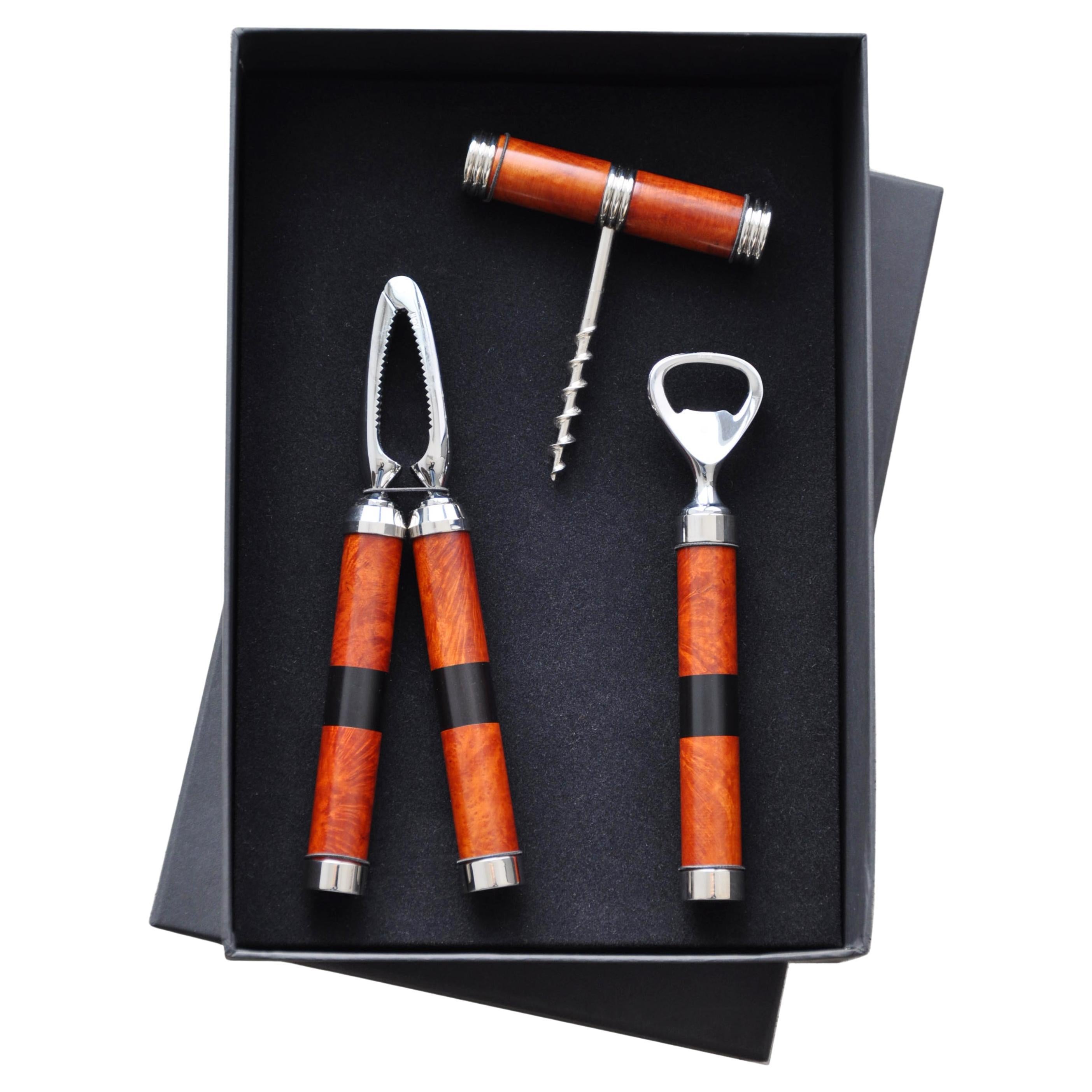 SET #3 ACCESORIOS DE BAR: abrebotellas cascanueces abrelatas diseño exclusivo en venta