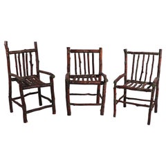 Set 3 Adirondack Twig Chairs from Maine Estate
