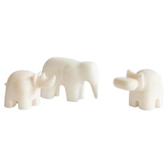 Set/3 Animals, Calacatta Bianco Marble, Handmade by Lusitanus Home