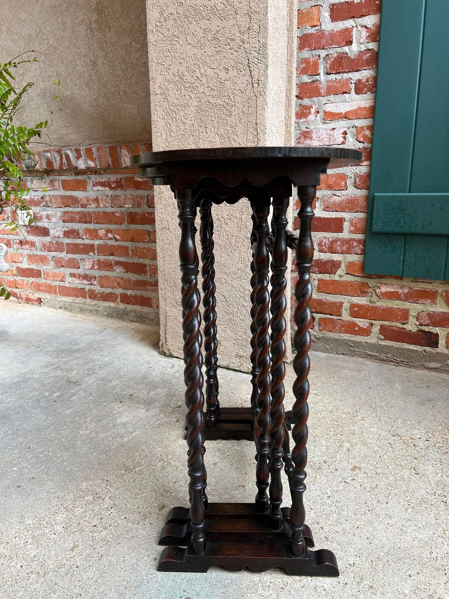 SET 3 Antique English Nesting TABLE BARLEY TWIST Oval Chester City Club 1924 9