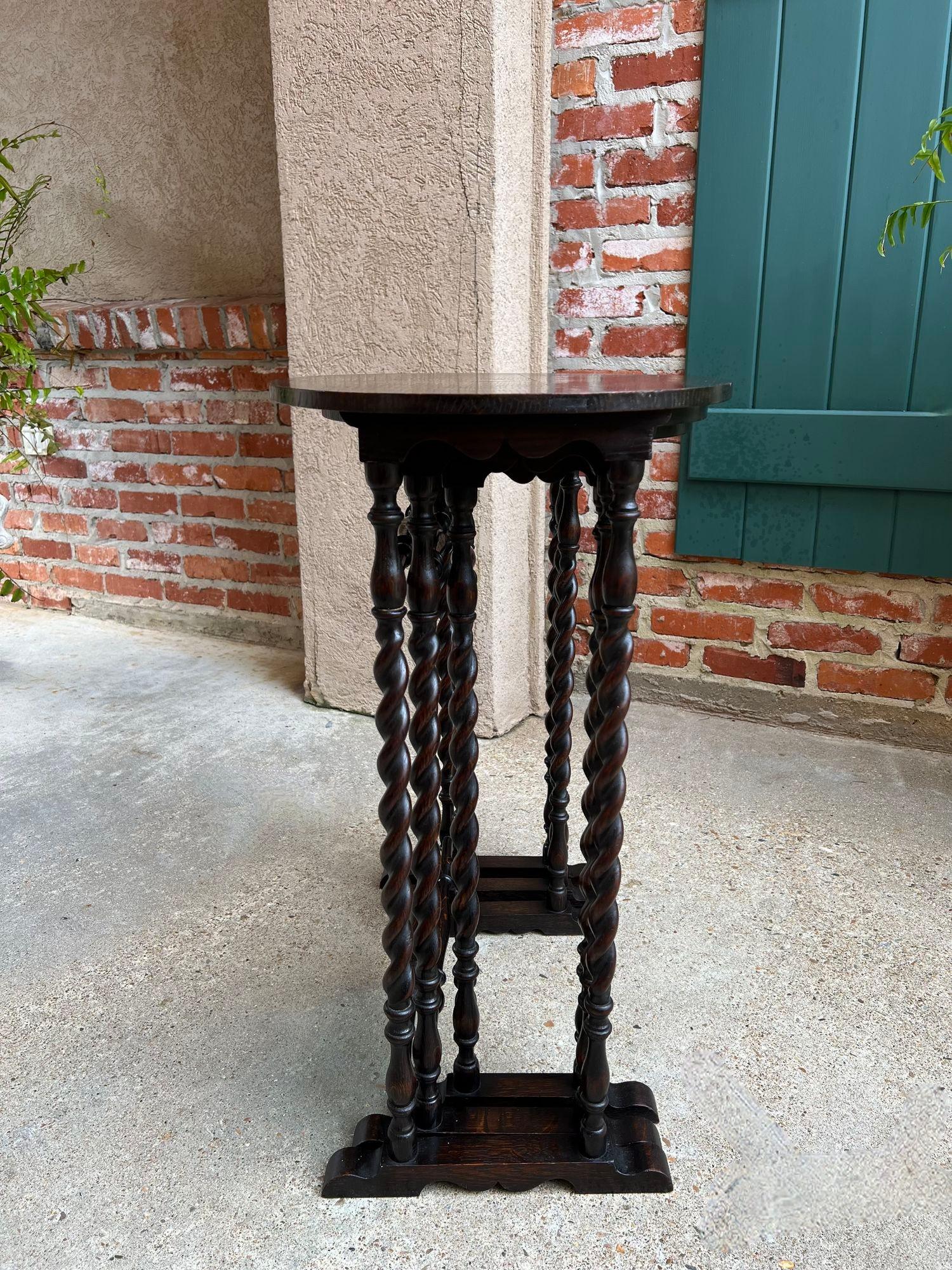 SET 3 Antique English Nesting TABLE BARLEY TWIST Oval Chester City Club 1924 10