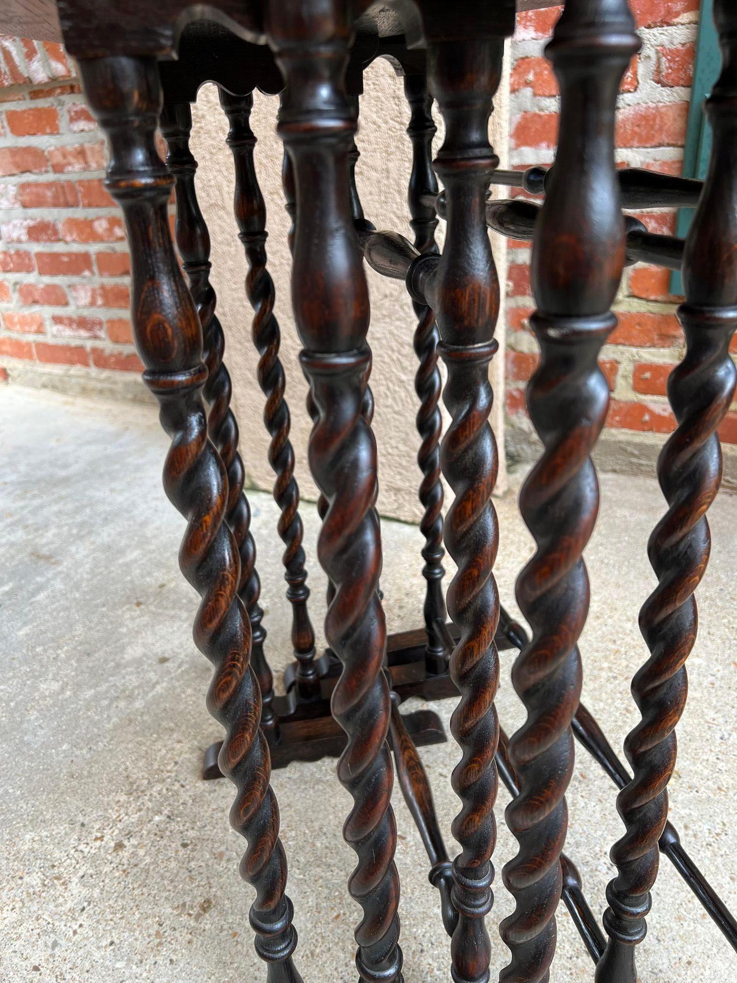 SET 3 Antique English Nesting TABLE BARLEY TWIST Oval Chester City Club 1924 11