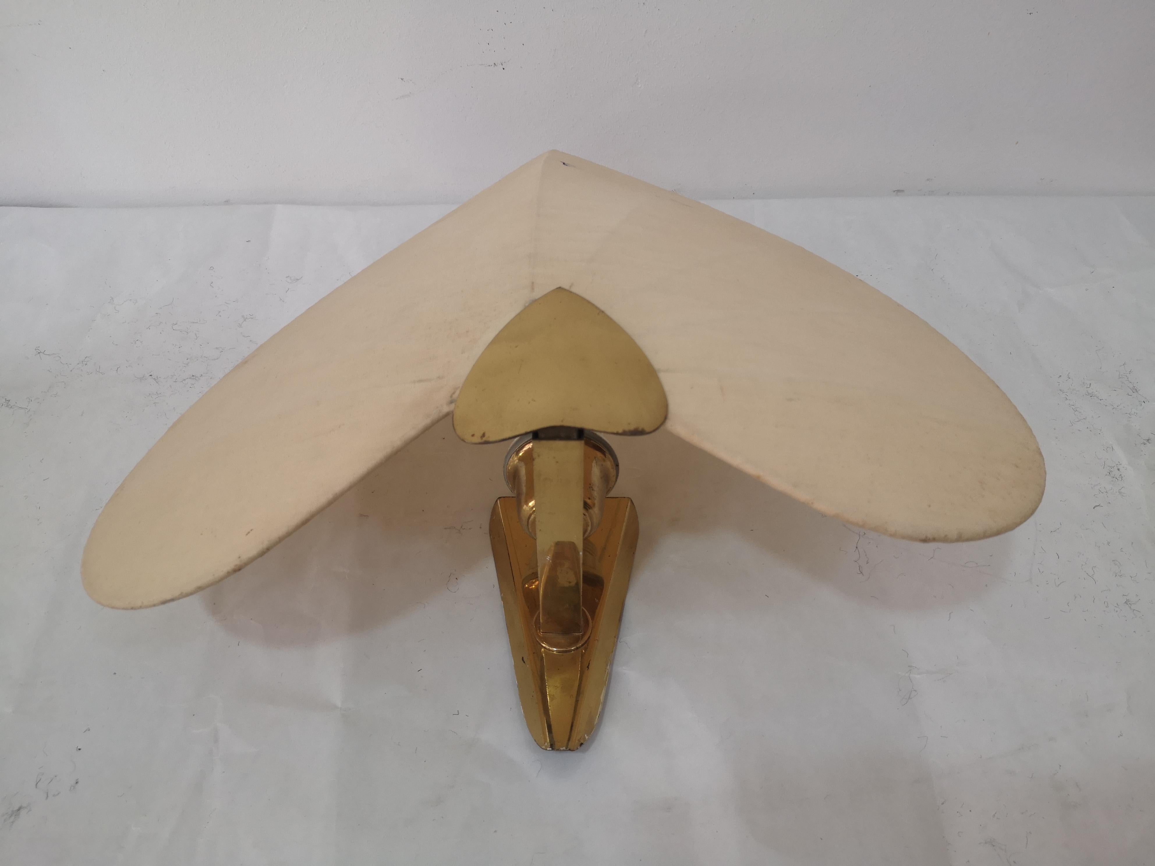 Satz 3 Applique con paravento in seta e struttura in ottone anni '60 im Zustand „Gut“ im Angebot in Catania, IT