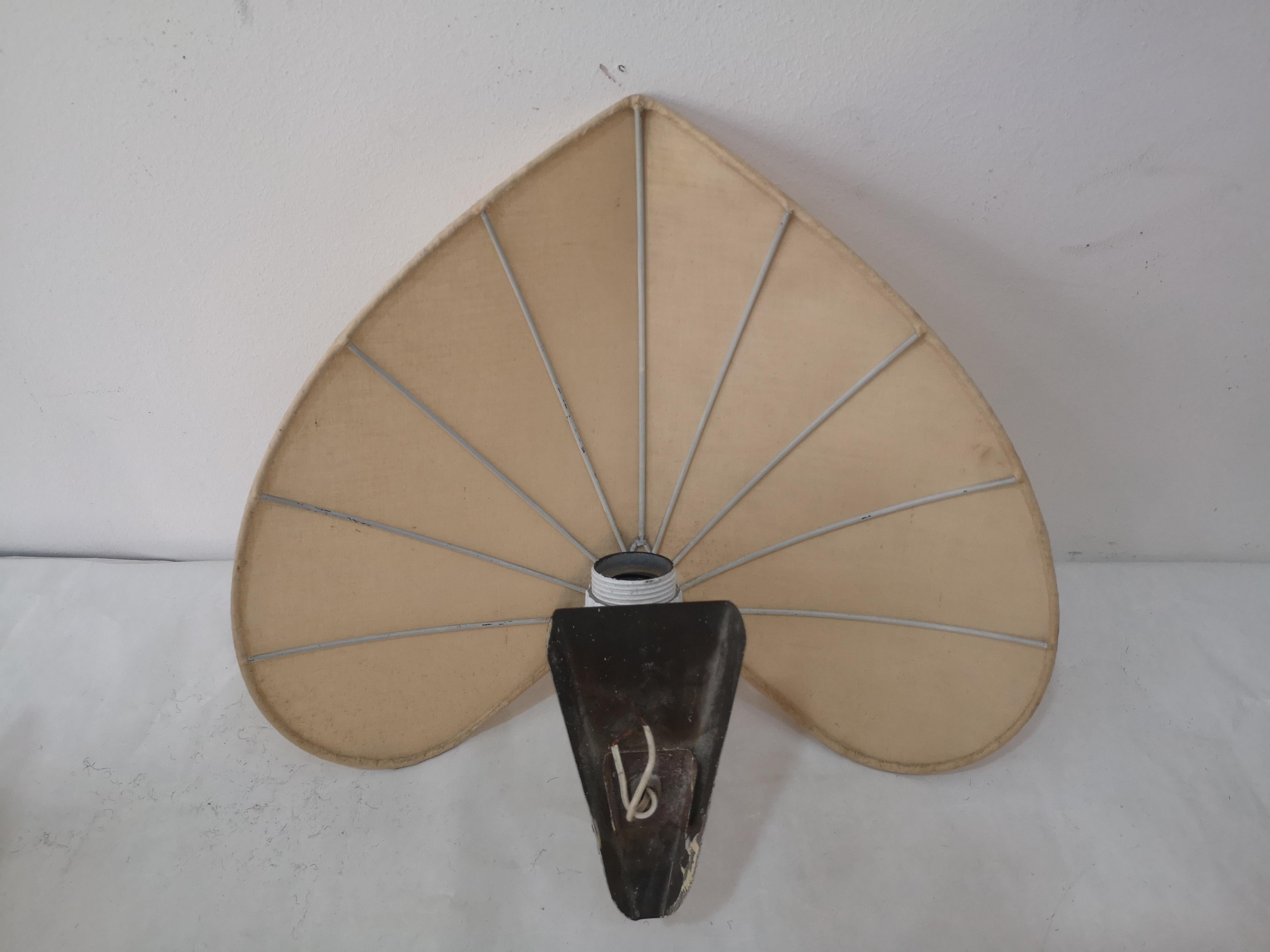 Satz 3 Applique con paravento in seta e struttura in ottone anni '60 (Ende des 20. Jahrhunderts) im Angebot