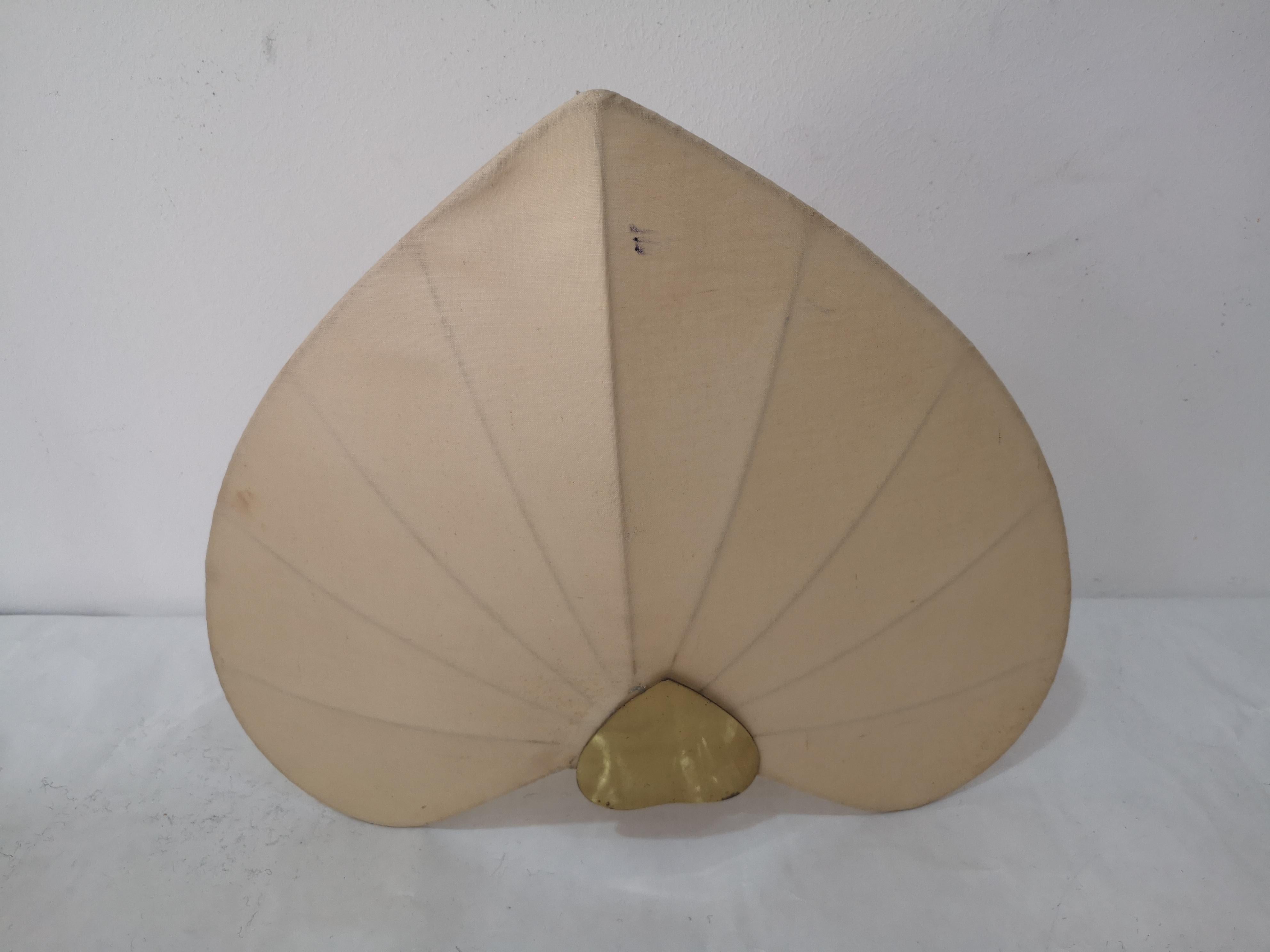 Satz 3 Applique con paravento in seta e struttura in ottone anni '60 im Angebot 1