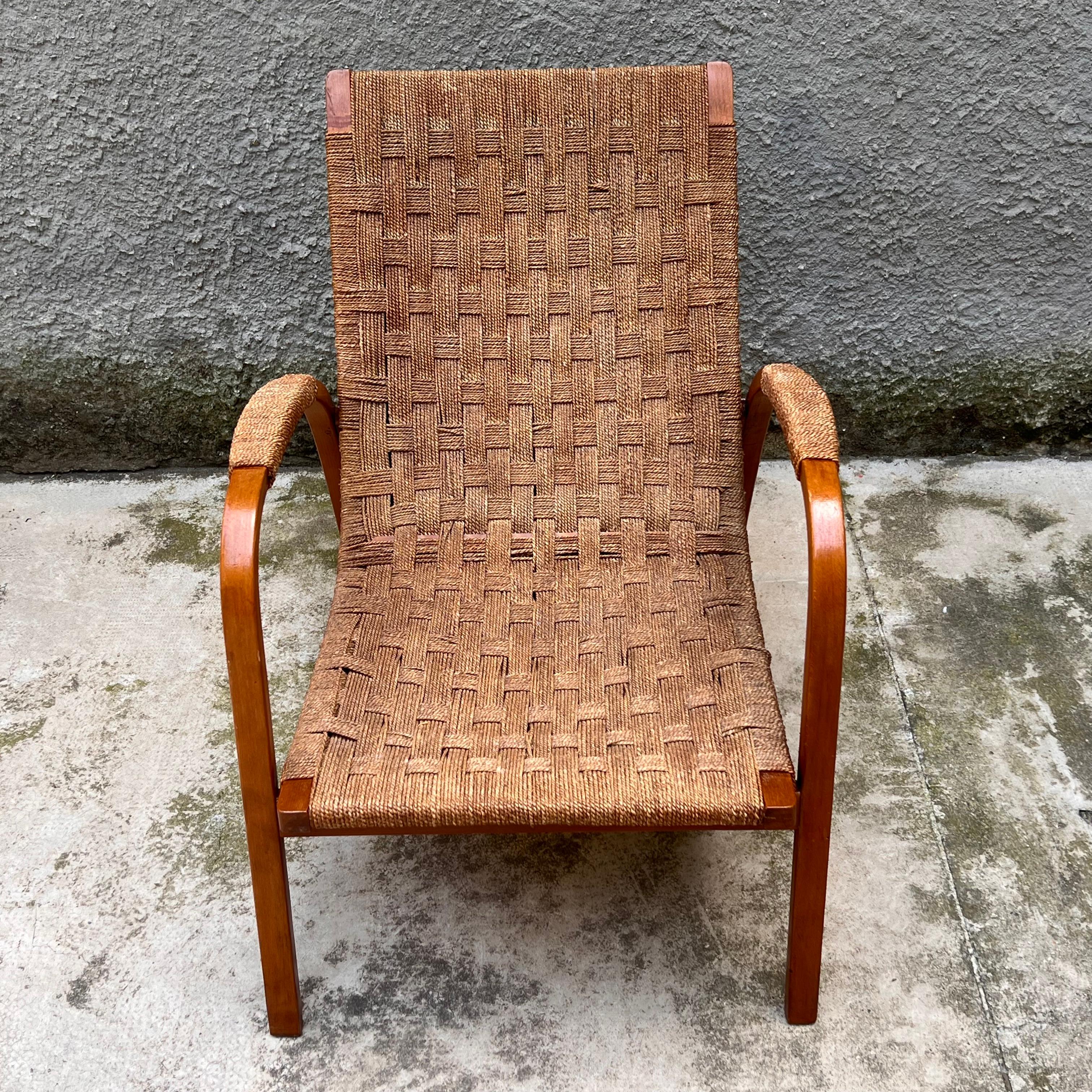 String Set 3 Chaise Lounge and 1 Stool/Pouff - G. Pagano Pogatschnig - italy 1940s For Sale