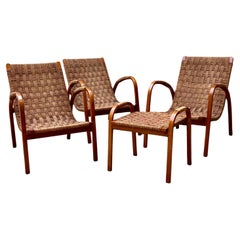 Conjunto 3 Chaise Lounge y 1 Taburete/Pouff - G. Pagano Pogatschnig - Italia años 40