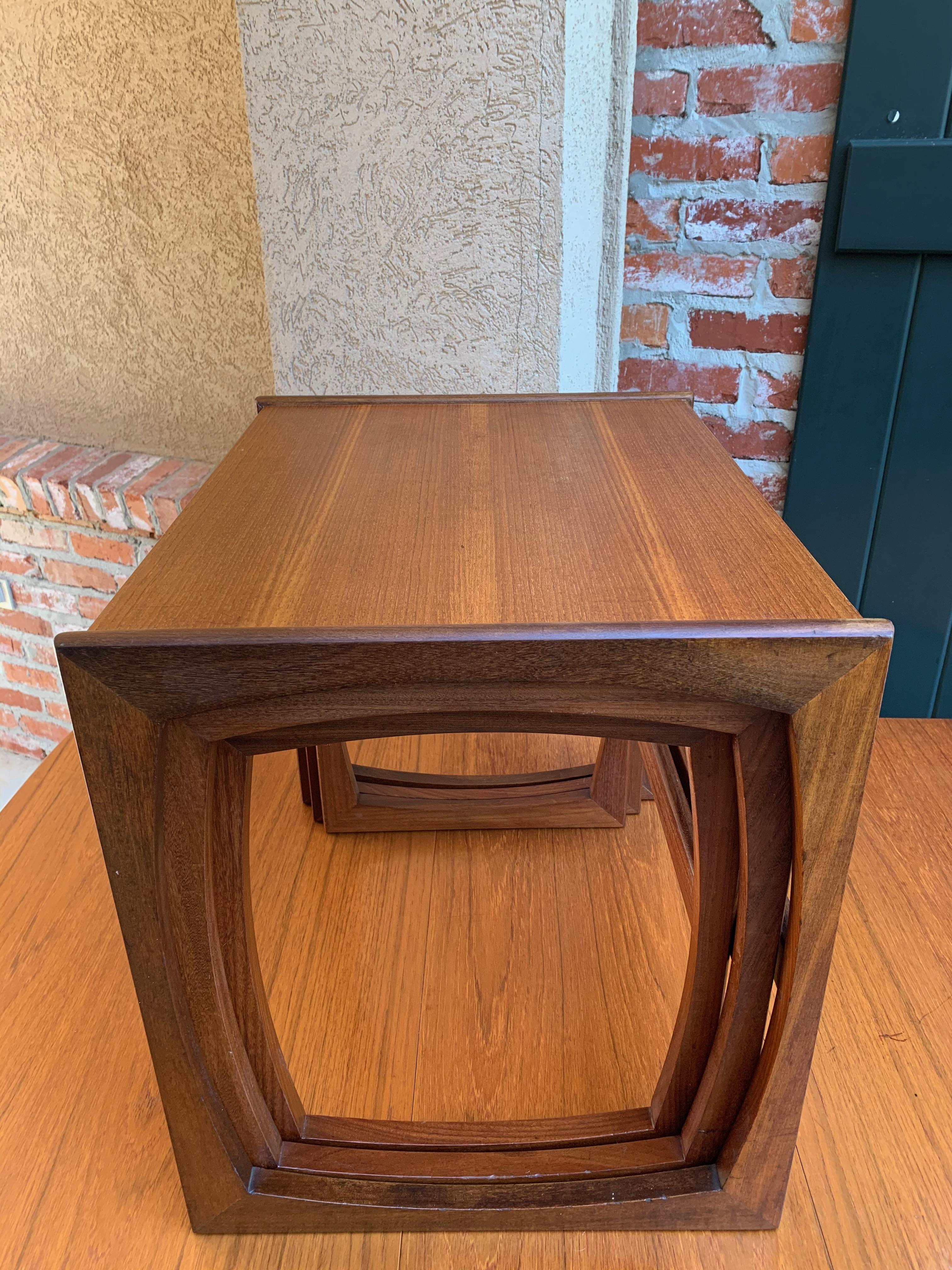 Set 3 English Mid-Century Modern Teak Wood Nesting Table End Coffee G Plan Style 7