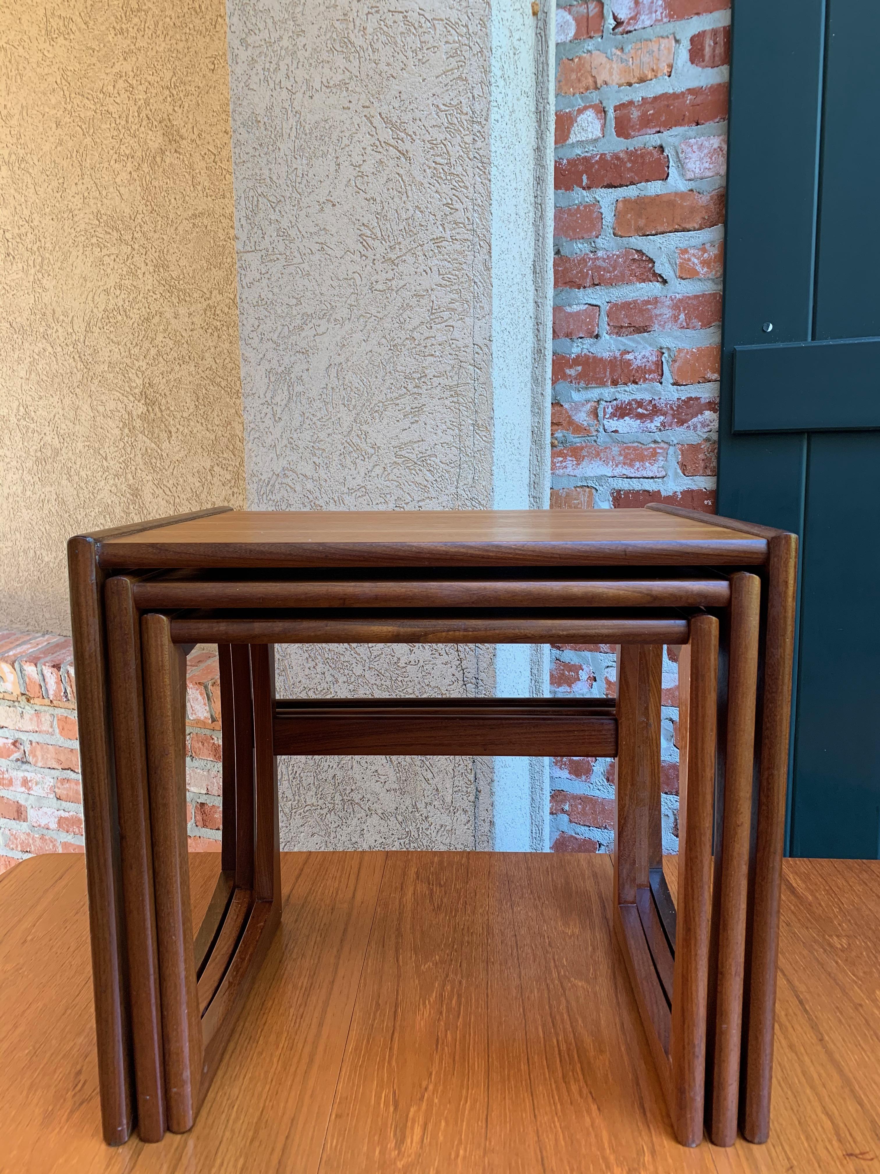Set 3 English Mid-Century Modern Teak Wood Nesting Table End Coffee G Plan Style 9