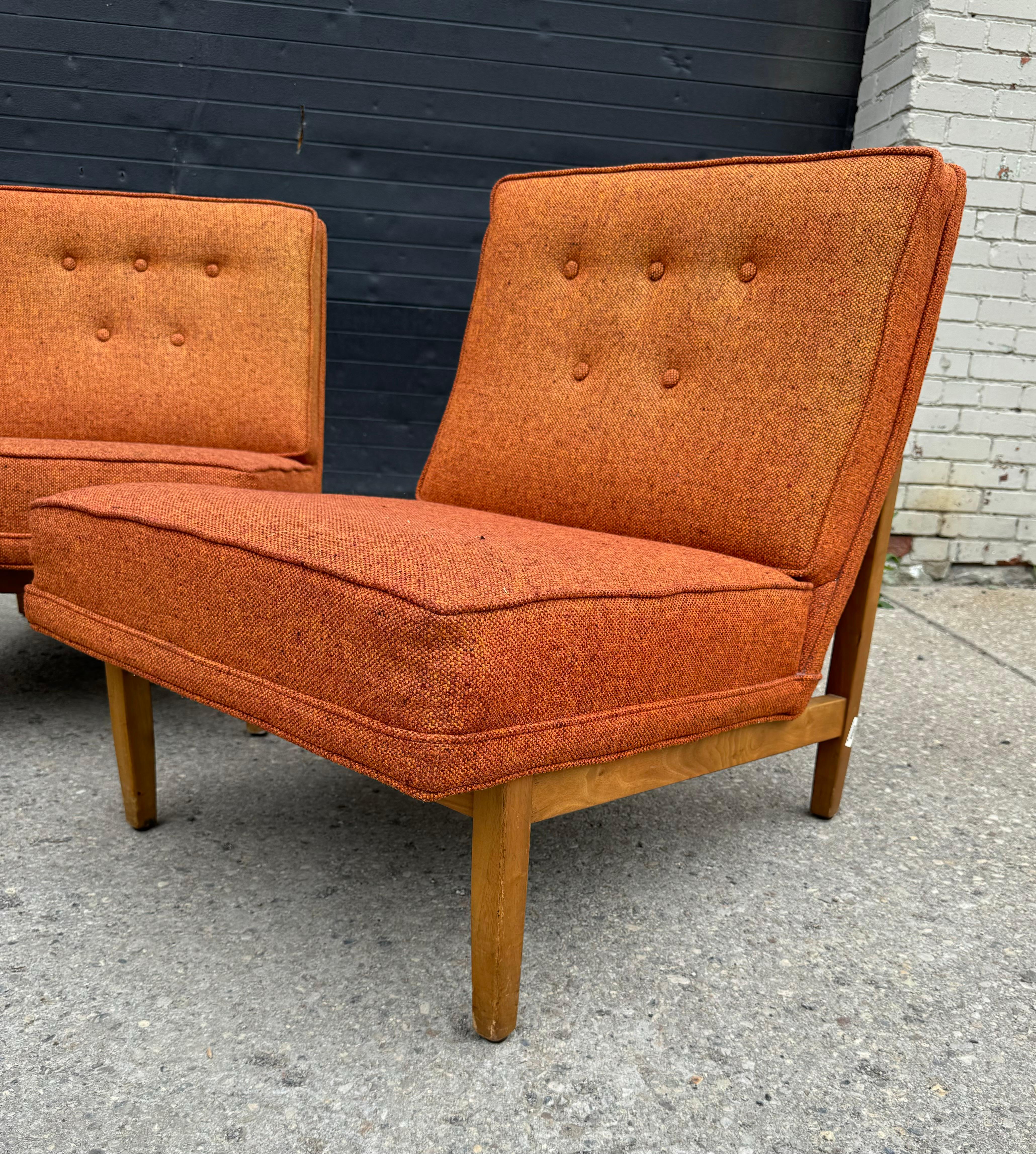 Set 3 Florence Knoll Slipper Chairs (3-seat sofa) . Classic Mid Century Modern For Sale 2