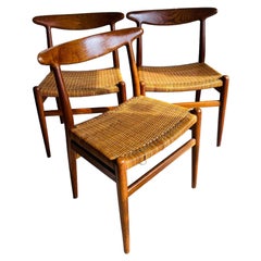 Set 3 Hans J. Wegner Chairs Side Chairs C M Madsens