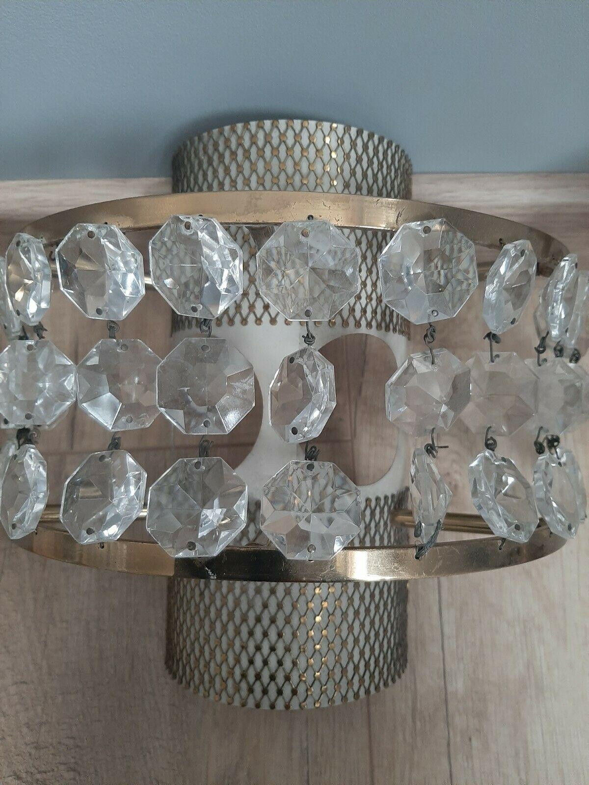 Mid-20th Century Set 3 Italian Modernist Brass Patterned w/Glass Bruno GattaStilnovo Wall Sconces For Sale
