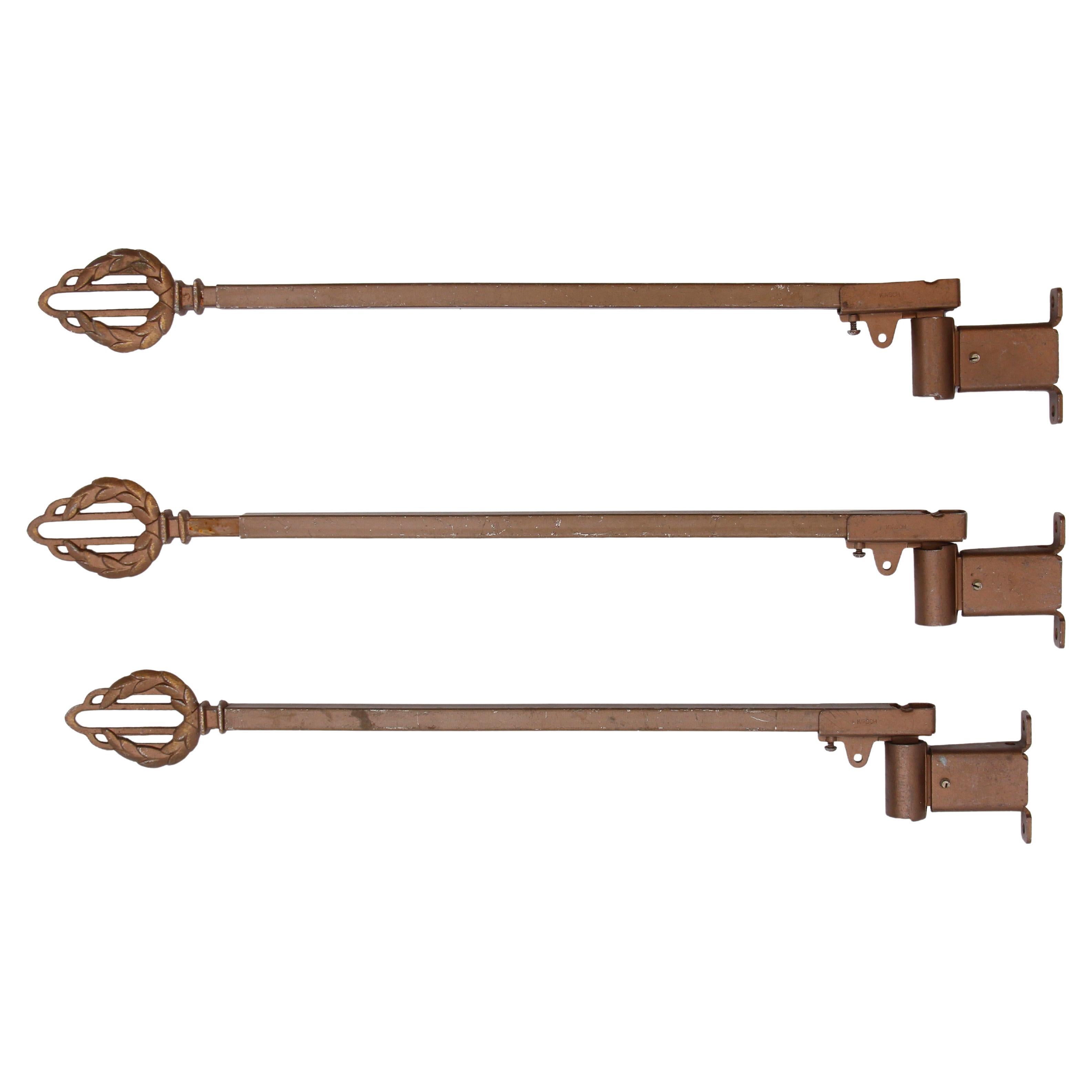 Set 3 Kirsch Window Swing Arm Curtain Drape Holders For Sale
