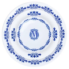 Louis Vuitton Monogram Porcelain Decorative Plates Set 2 White