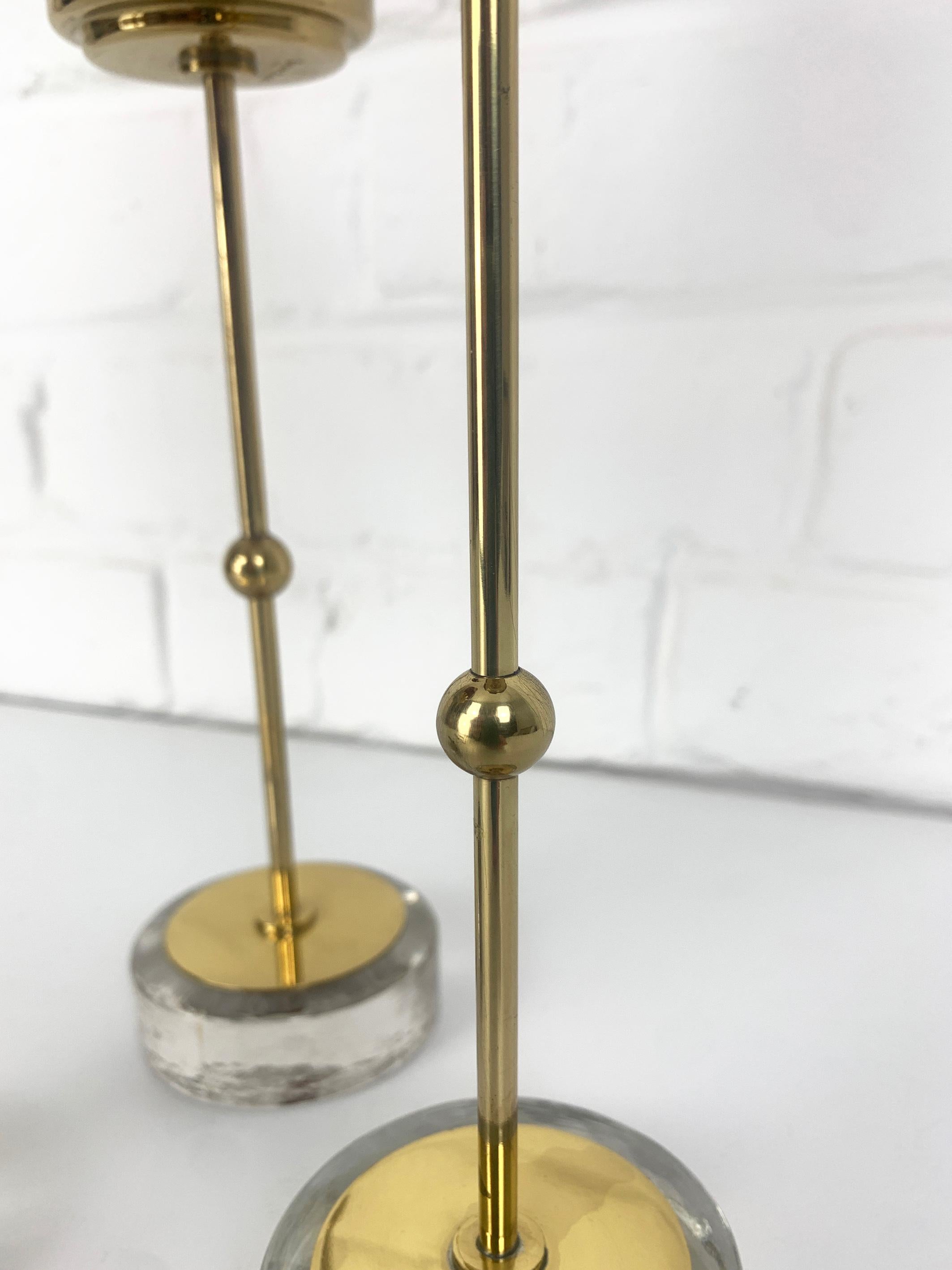 Set 3 Scandinavian Modern Candle Holders Brass Gunnar Ander Ystad Metall Sweden In Fair Condition For Sale In Vorst, BE