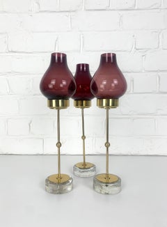 Retro Set 3 Scandinavian Modern Candle Holders Brass Gunnar Ander Ystad Metall Sweden