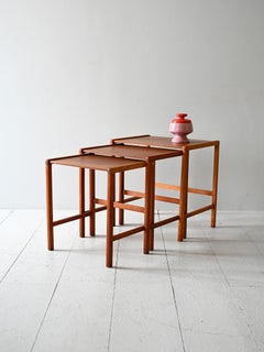 Set 3 vintage Scandinavian teak coffee tables