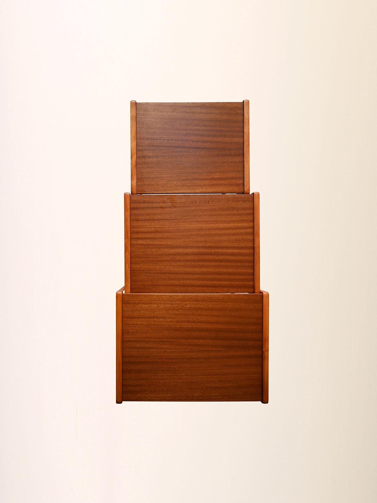 Teak Set 3 tavolini scandinavi vintage in teak in vendita