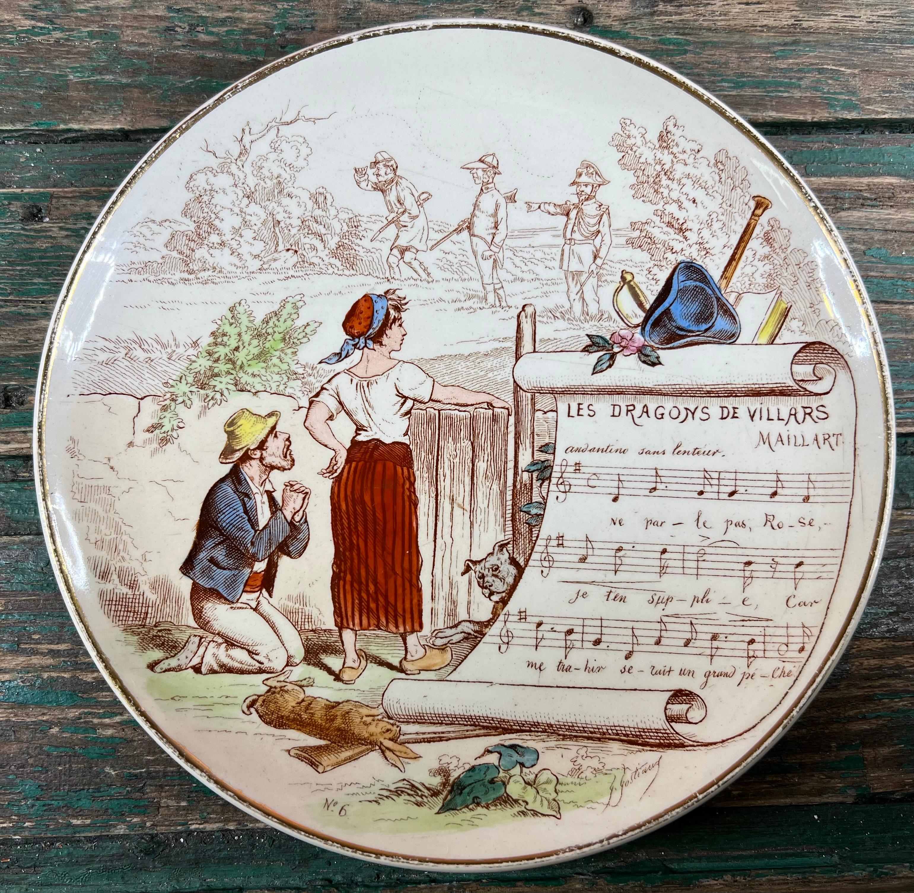 Set 3 wall plaques plates of opera music Faust from Creil Montereau For Sale 1