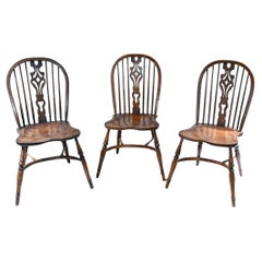 Set 3 Windsor Side Chairs Farmhouse Cottage Diner