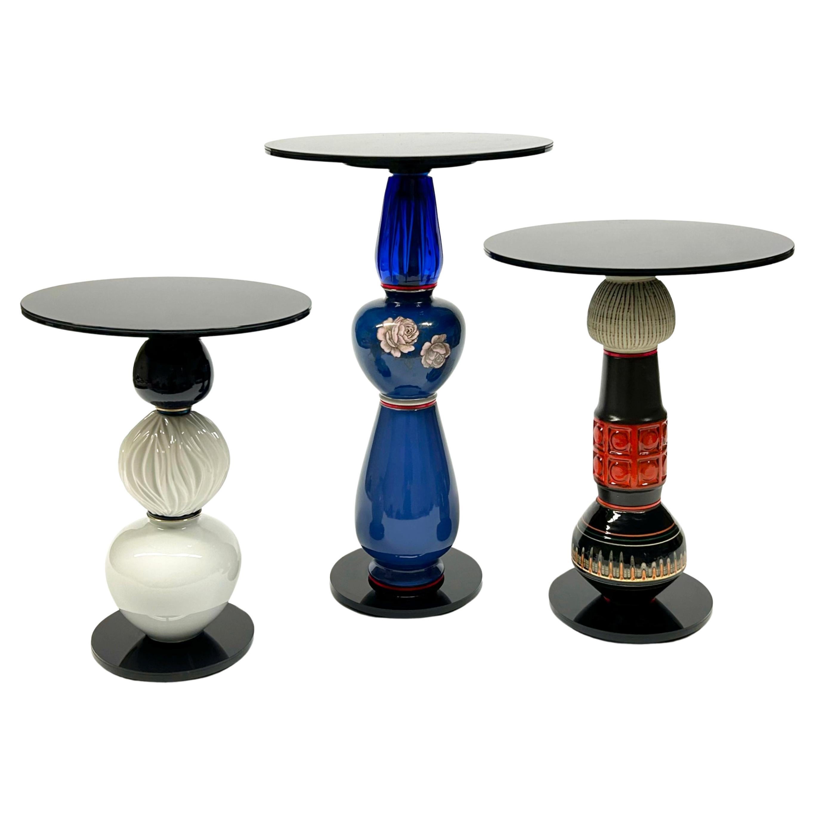 Set 3a, Side Tables made of vintage vases For Sale