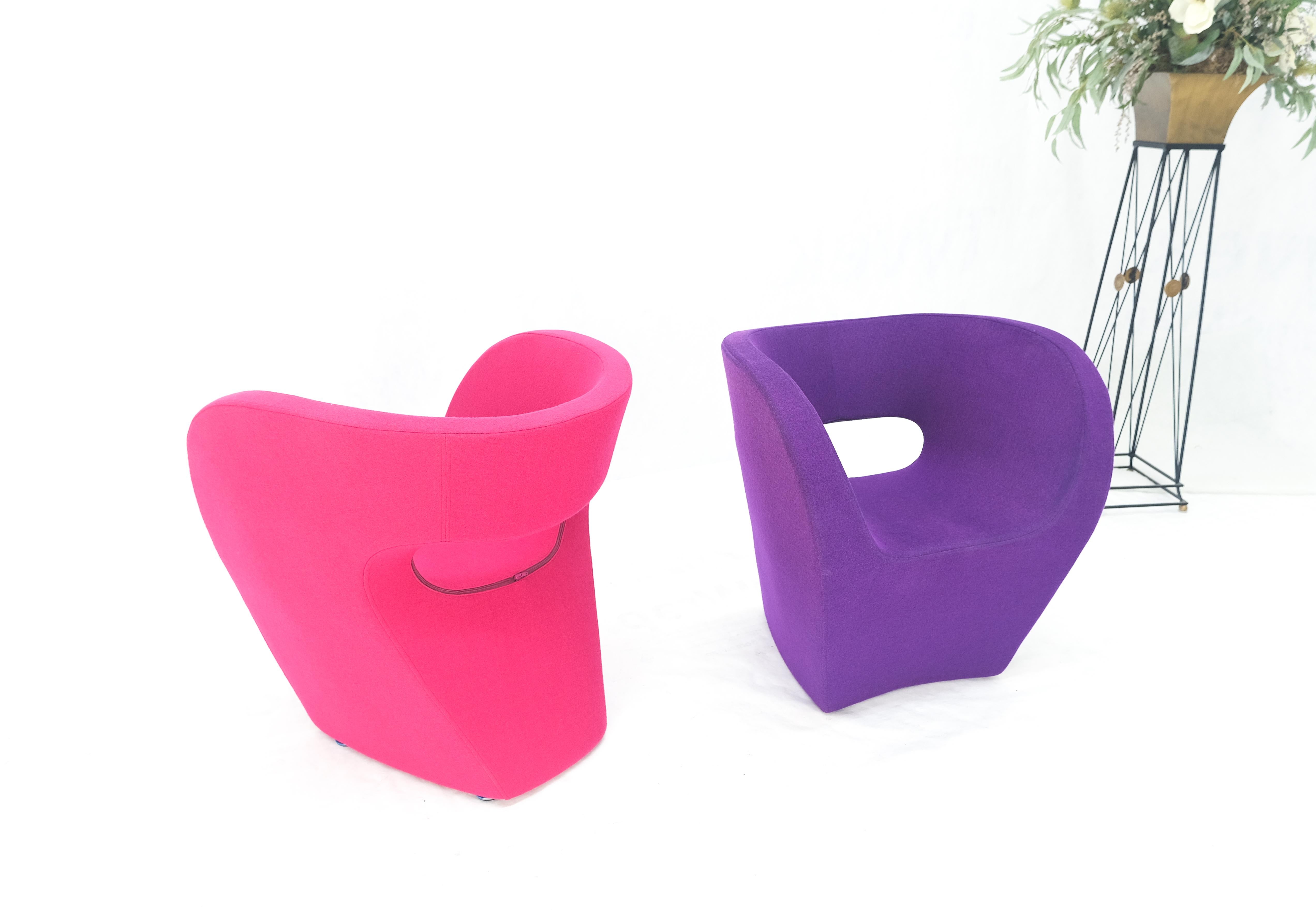 Set 4 Albert Armchair by Ron Arad for Moroso Purple & Red Wool Upholstery MINT! For Sale 10