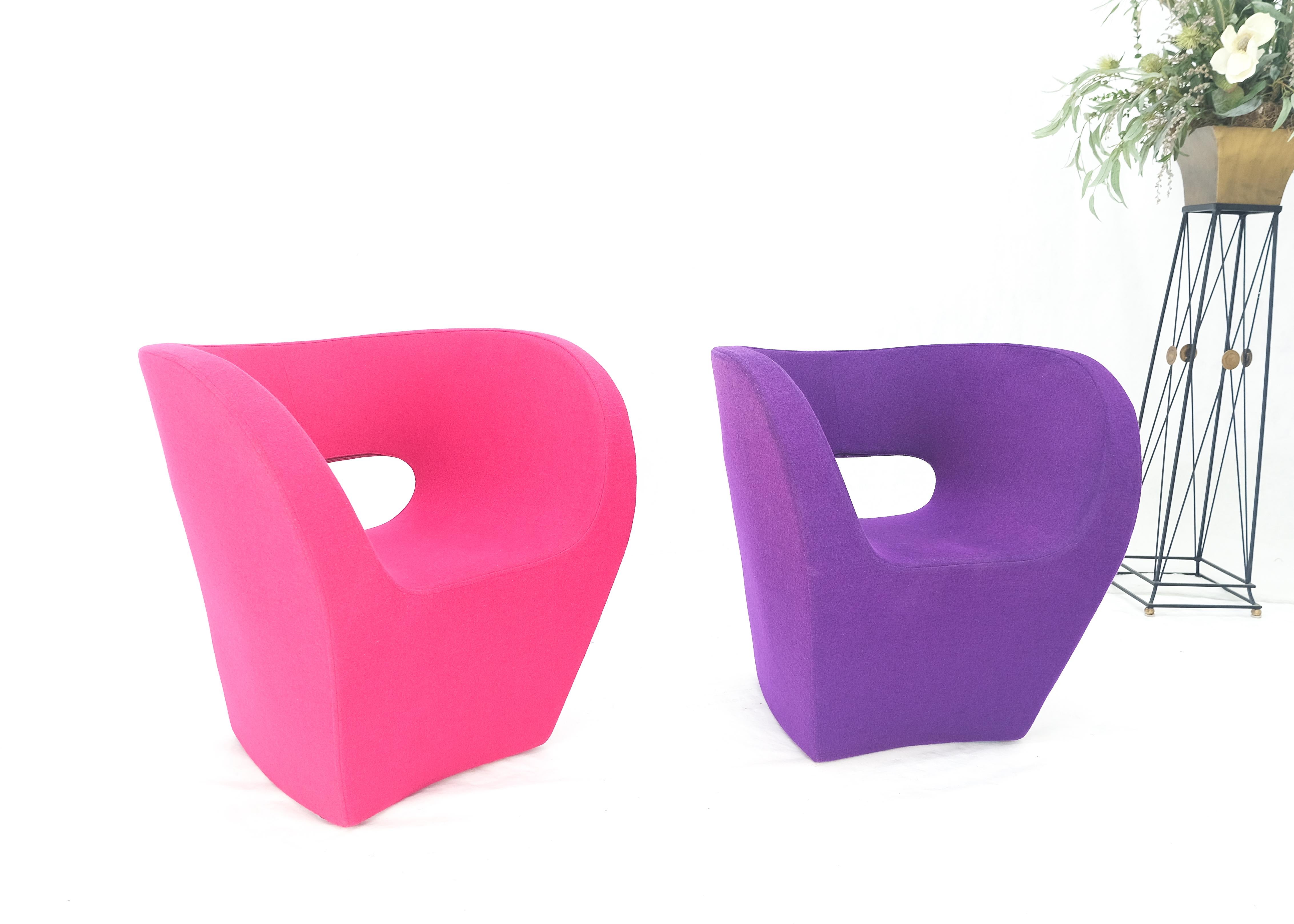 Set 4 Albert Armchair by Ron Arad for Moroso Purple & Red Wool Upholstery MINT! For Sale 12