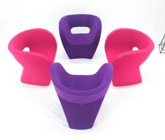 Set 4 Albert Armchair by Ron Arad for Moroso Purple & Red Wool Upholstery MINT!