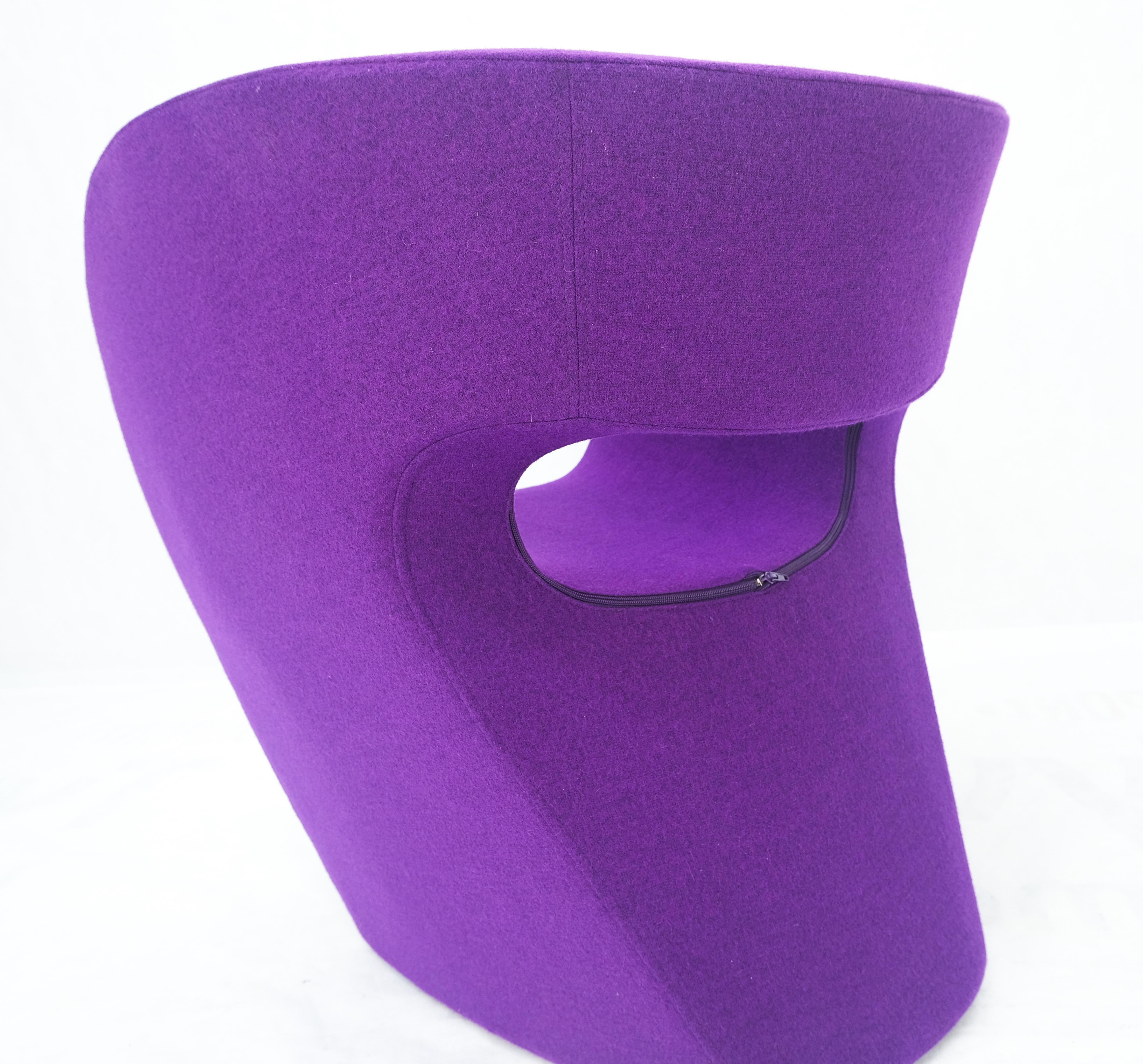Italian Set 4 Albert Armchair by Ron Arad for Moroso Purple & Red Wool Upholstery MINT! For Sale