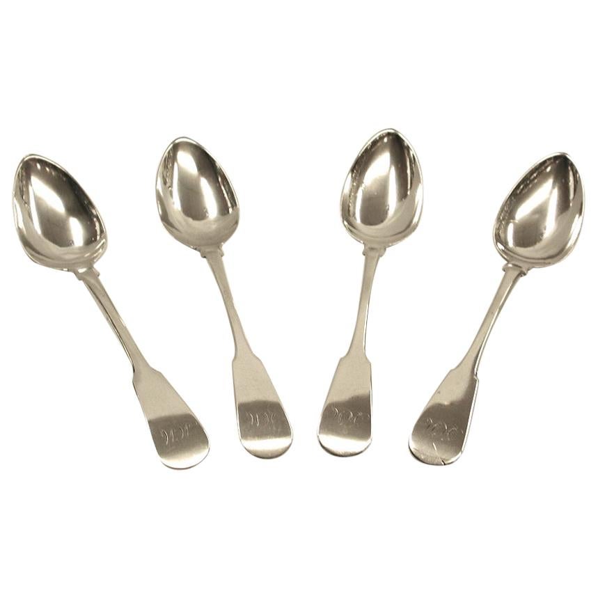 Set di 4 cucchiaini da tè antichi in argento Dundee, datati circa 1810 Alexander Cameron in vendita