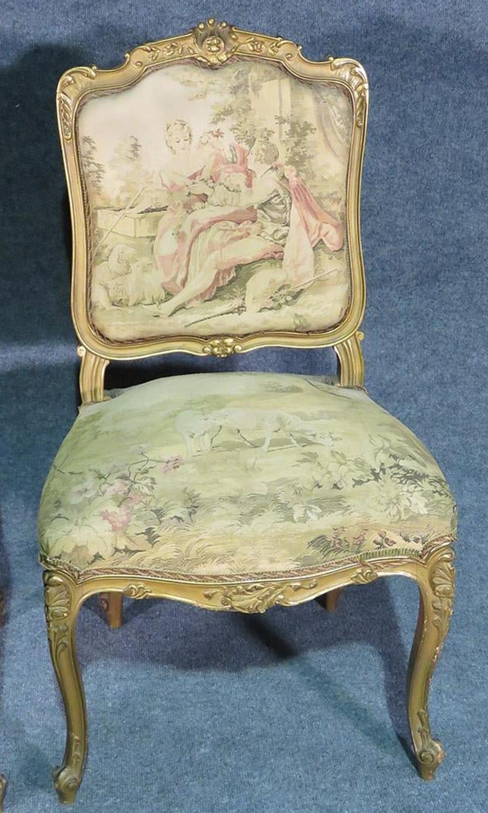 antique tapestry chairs