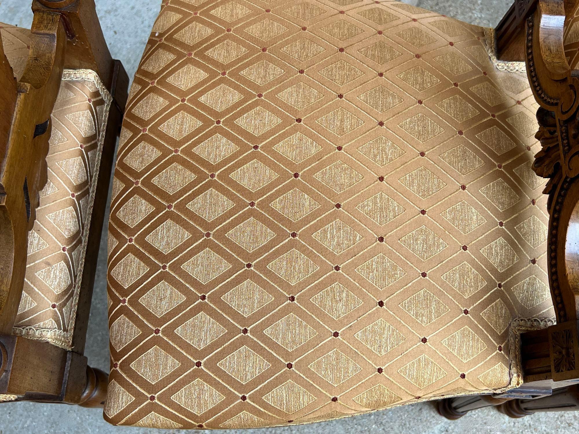 Set 4 Antique French Louis XVI Salon Chairs Petite Dining Parlor Carved Walnut 1