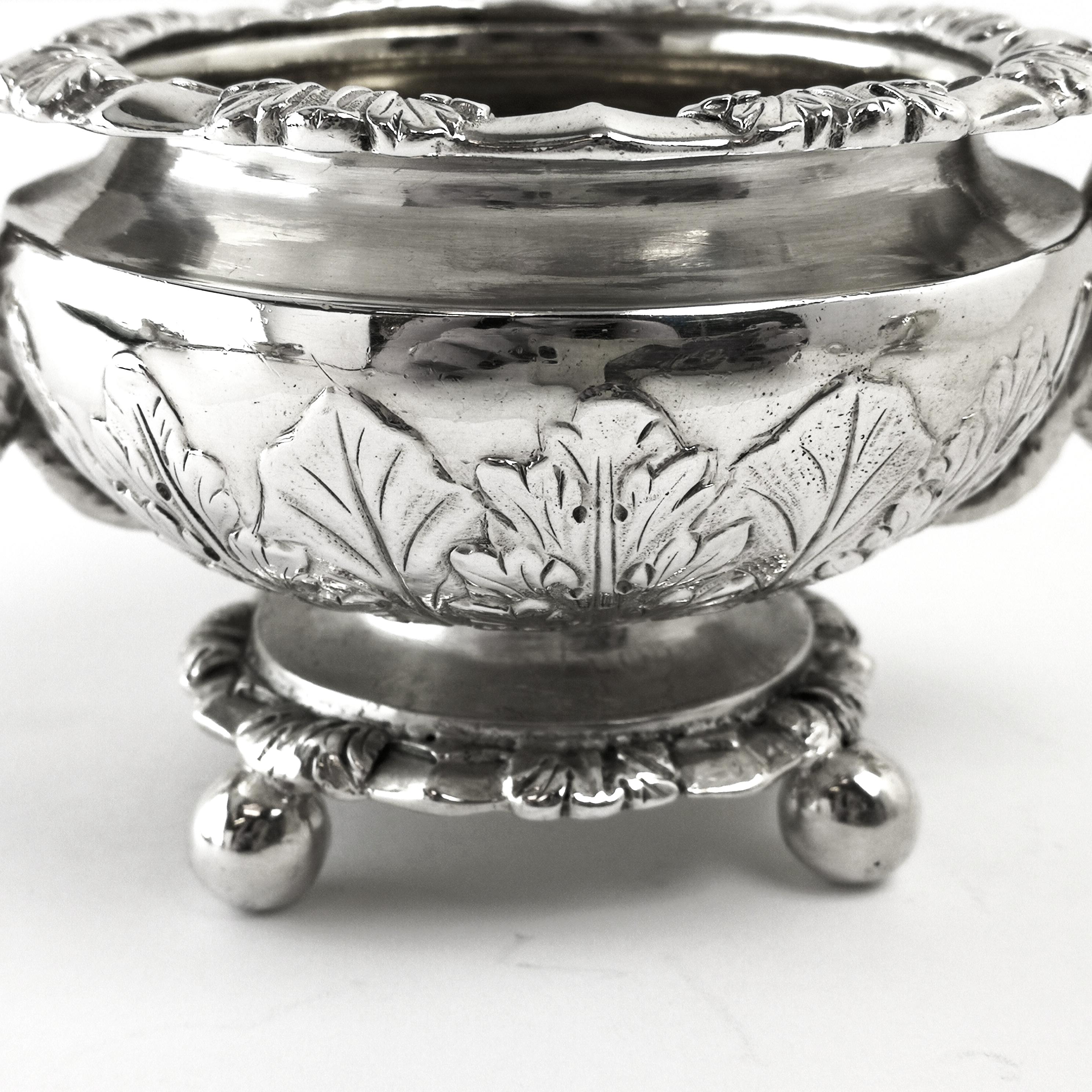 Set 4 Antique Sterling Silver Salts & Spoons / Salt Pinch Pots 1808/9 George III 4