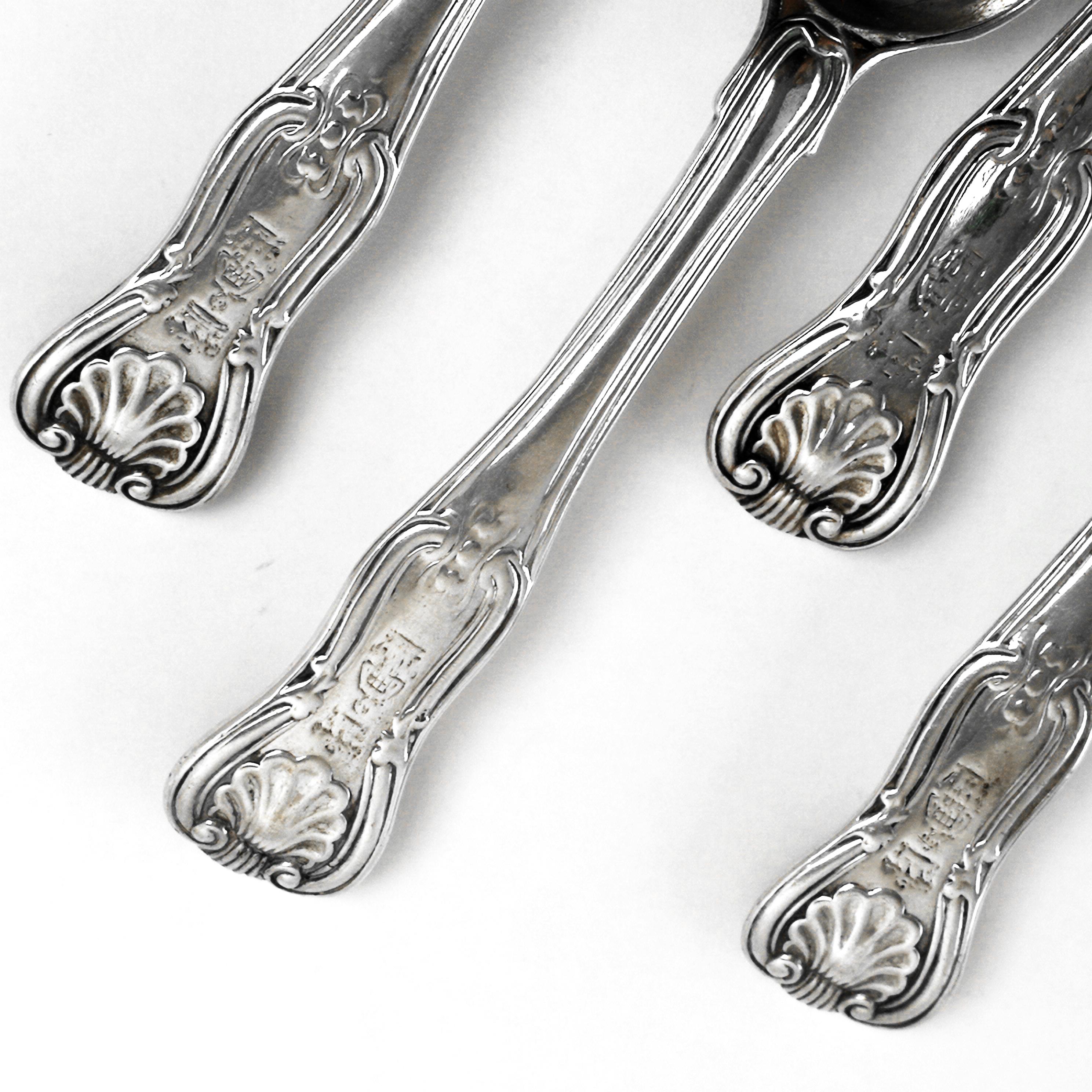 Set 4 Antique Sterling Silver Salts & Spoons / Salt Pinch Pots 1808/9 George III 7