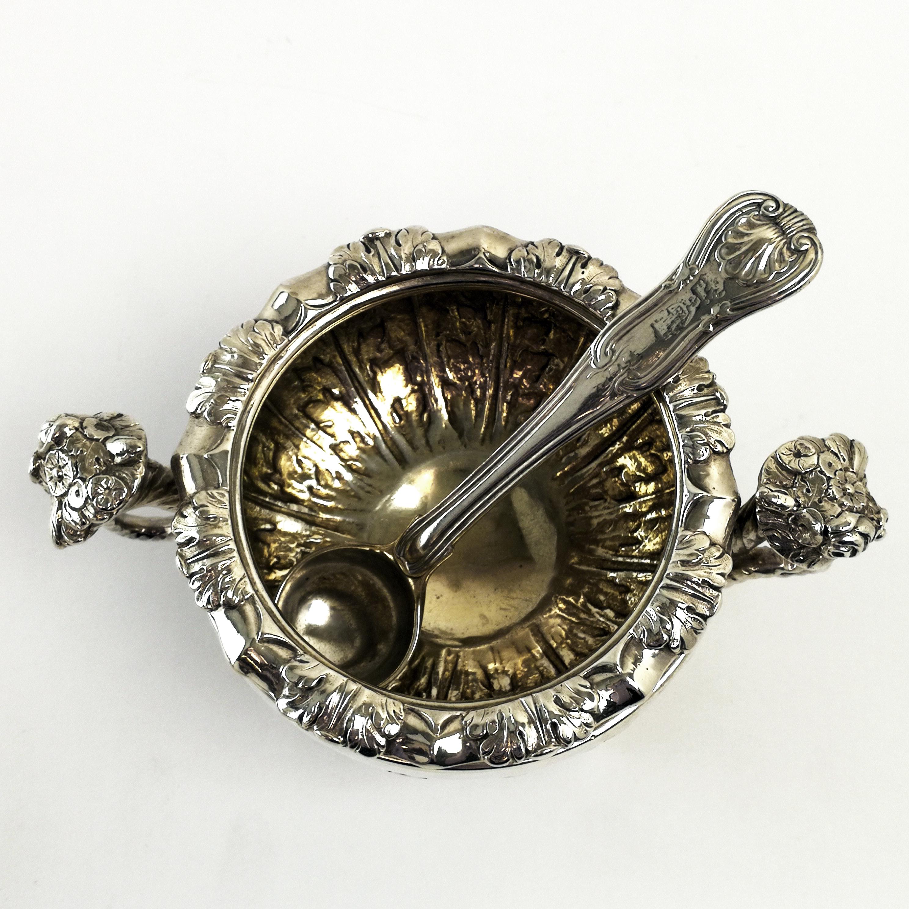Set 4 Antique Sterling Silver Salts & Spoons / Salt Pinch Pots 1808/9 George III 1