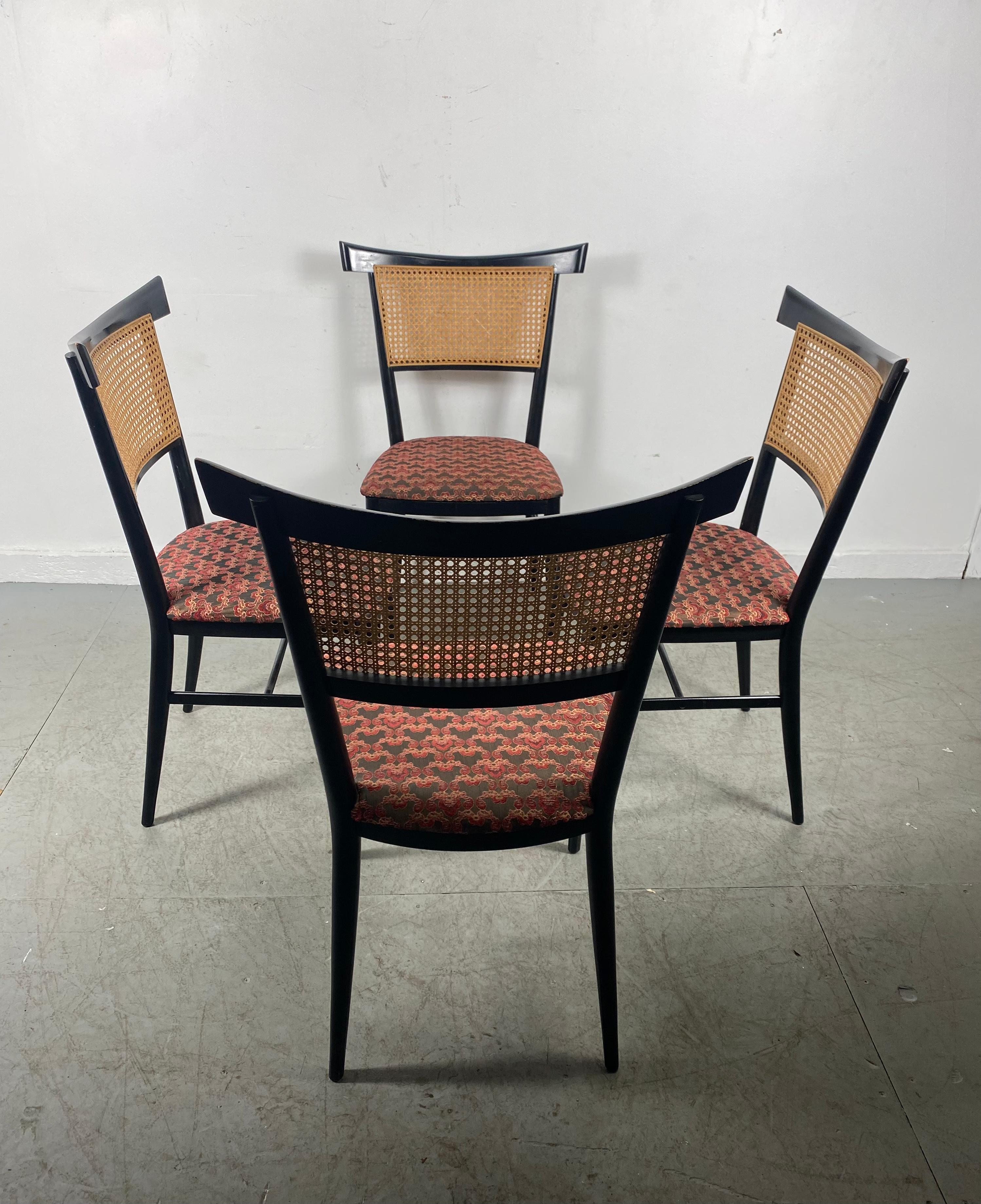 Set 4 Asian Modernist Side Dining Chairs, 