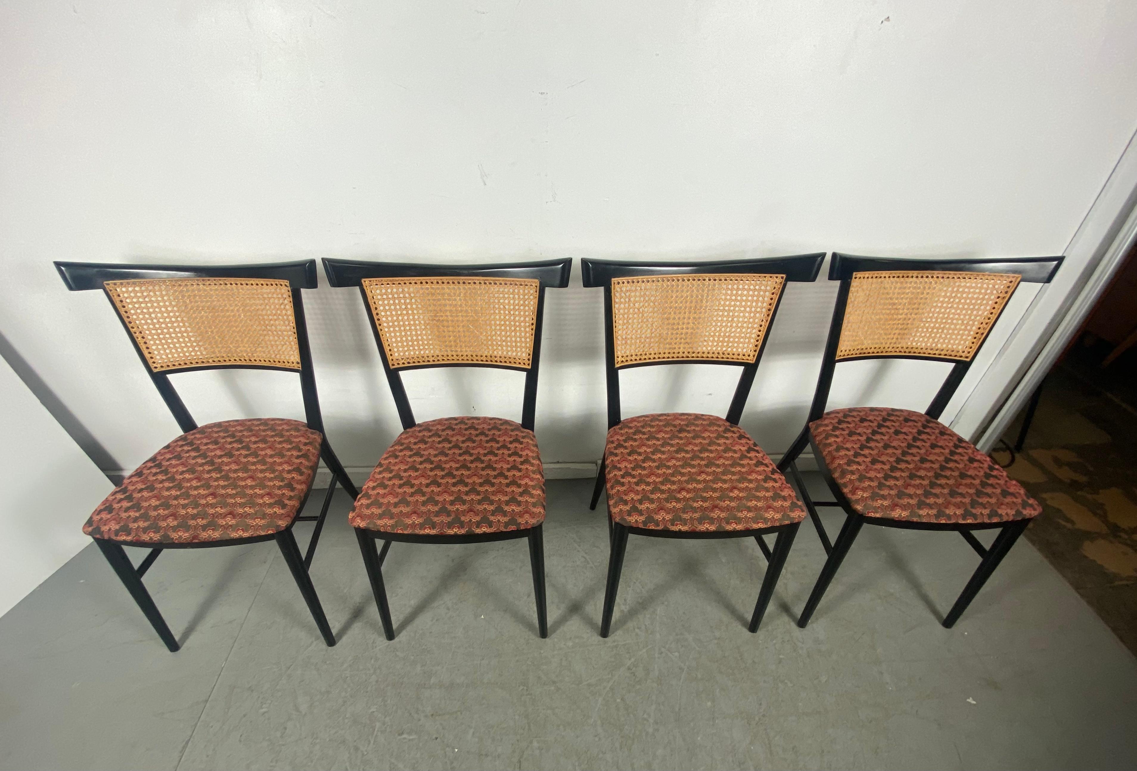 Set 4 Asian Modernist Side Dining Chairs, 