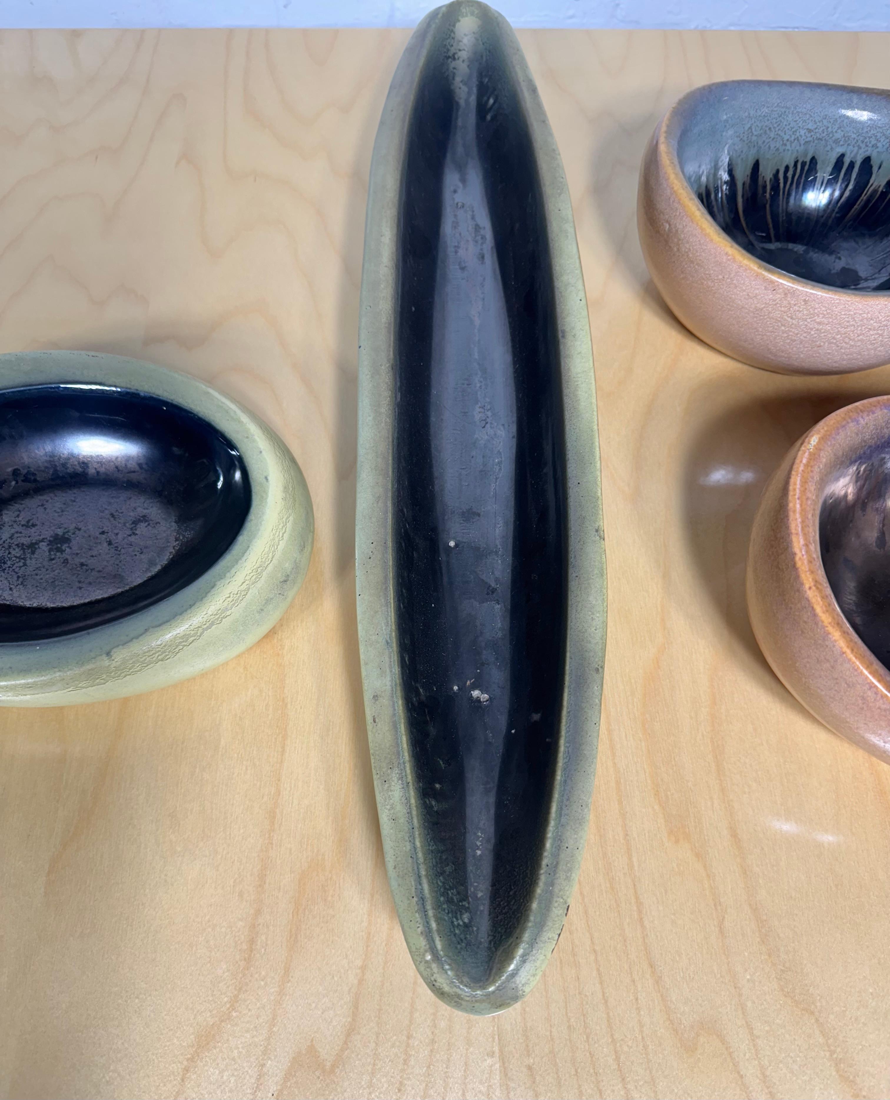 Set 4 Bauer vases / vessels by Russel Wright 1940's / Modernist in vendita 8