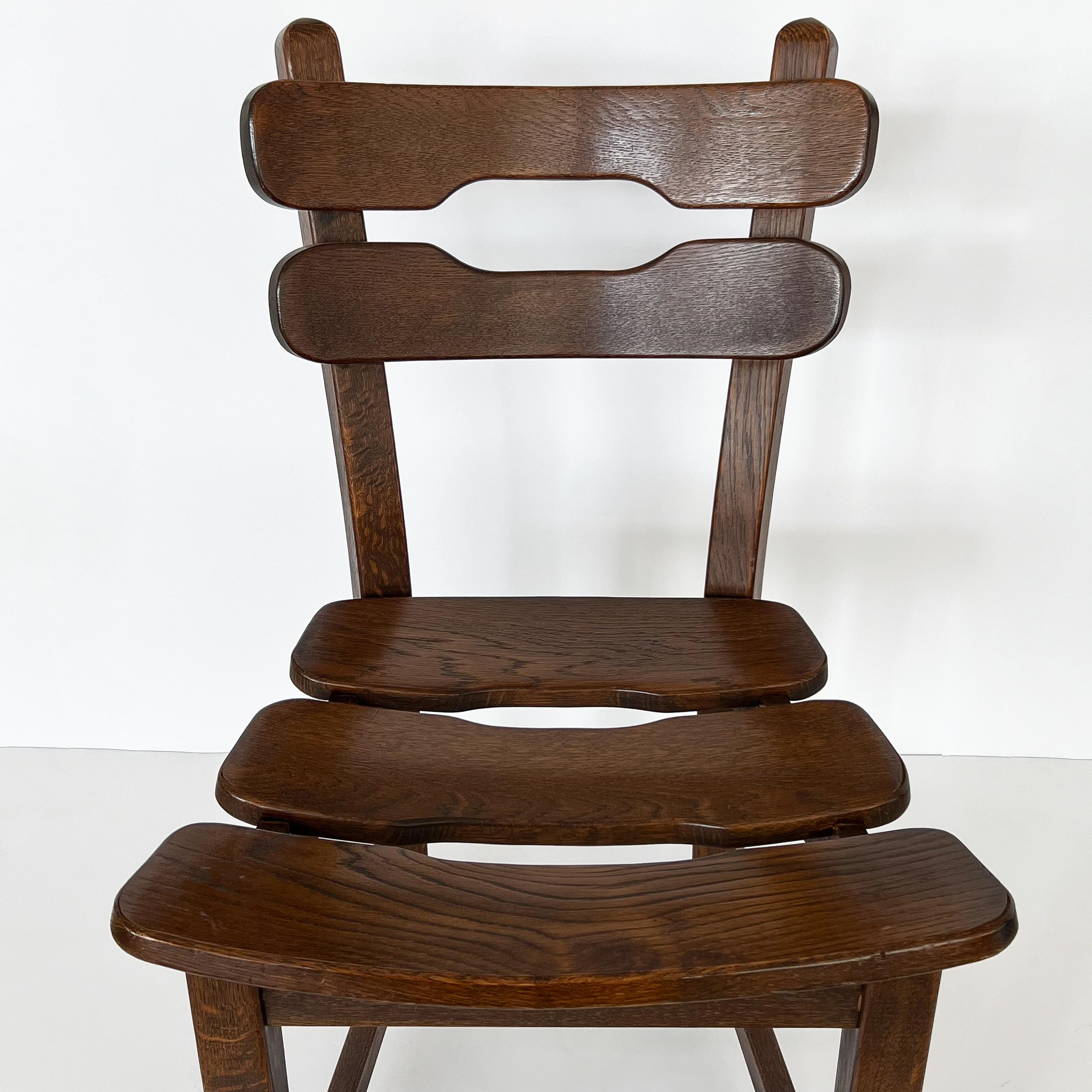 Set 4 Brutalist Oak Dining Chairs by Dittmann & Co for Awa Radbound 5