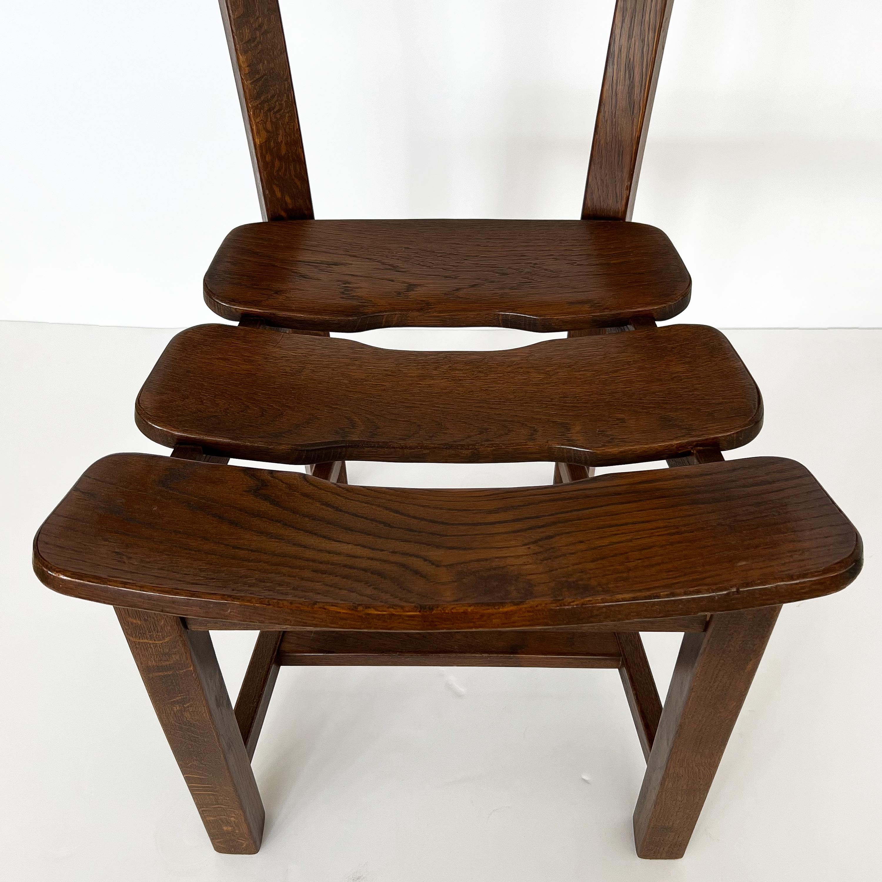 Set 4 Brutalist Oak Dining Chairs by Dittmann & Co for Awa Radbound 6