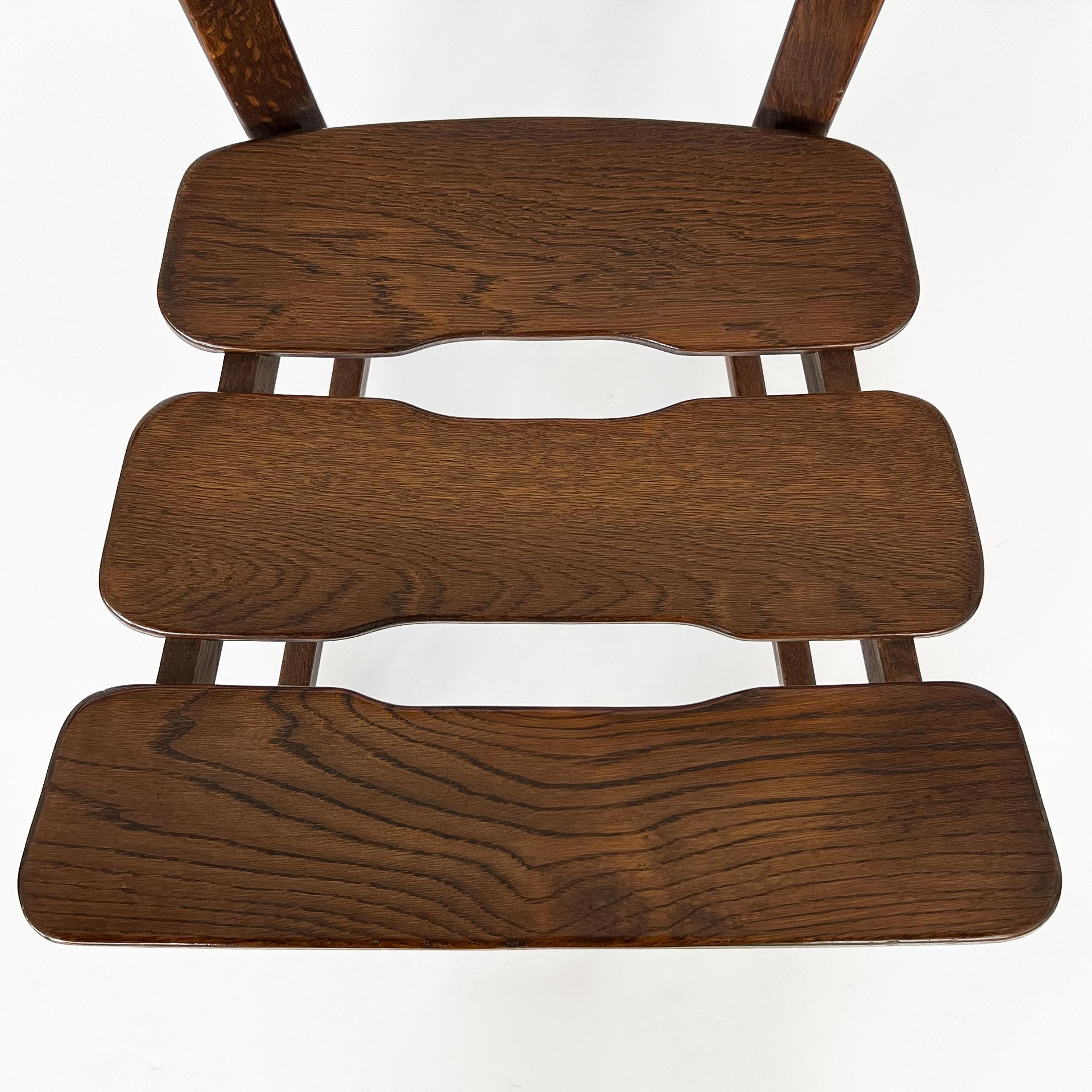 Set 4 Brutalist Oak Dining Chairs by Dittmann & Co for Awa Radbound 7