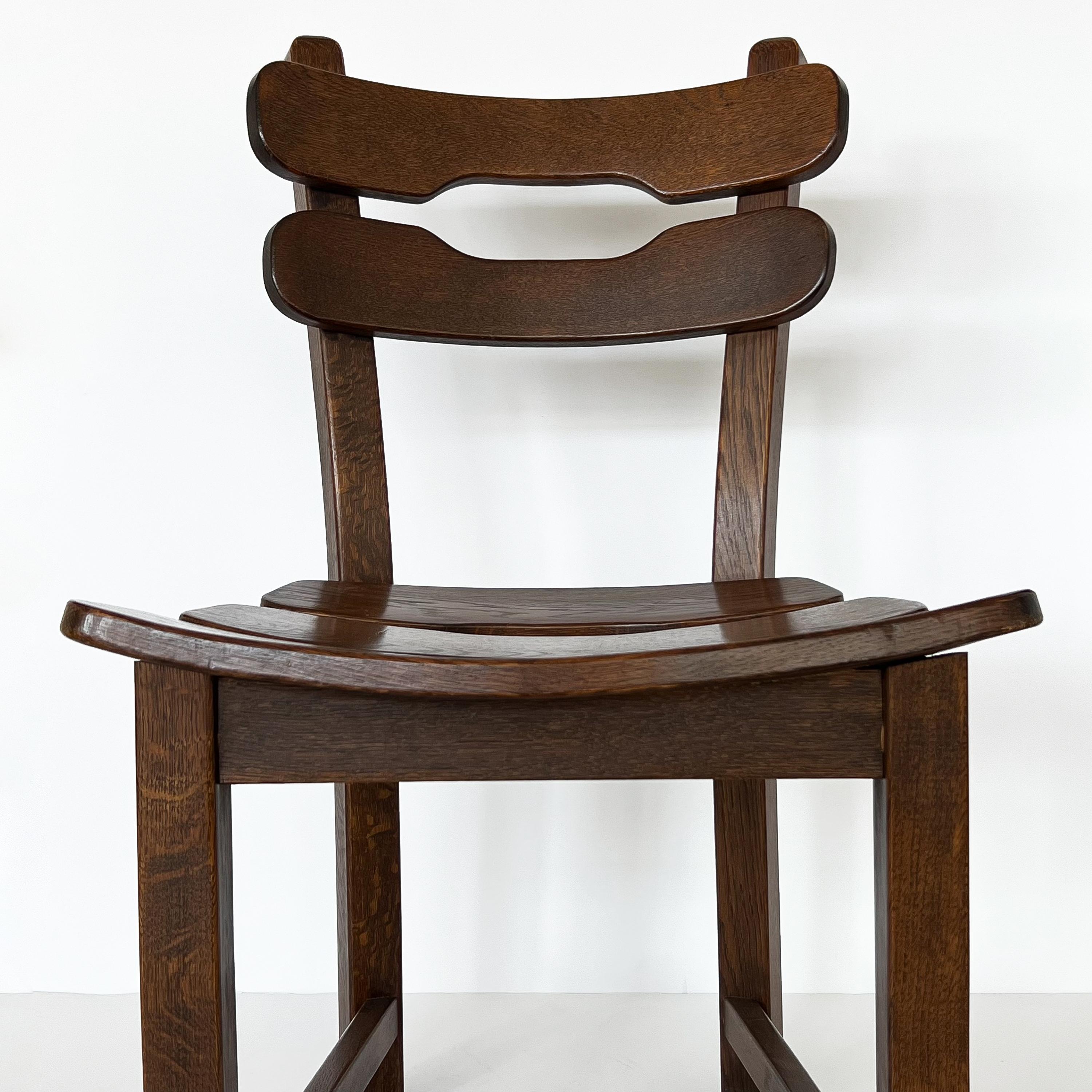 Set 4 Brutalist Oak Dining Chairs by Dittmann & Co for Awa Radbound 9