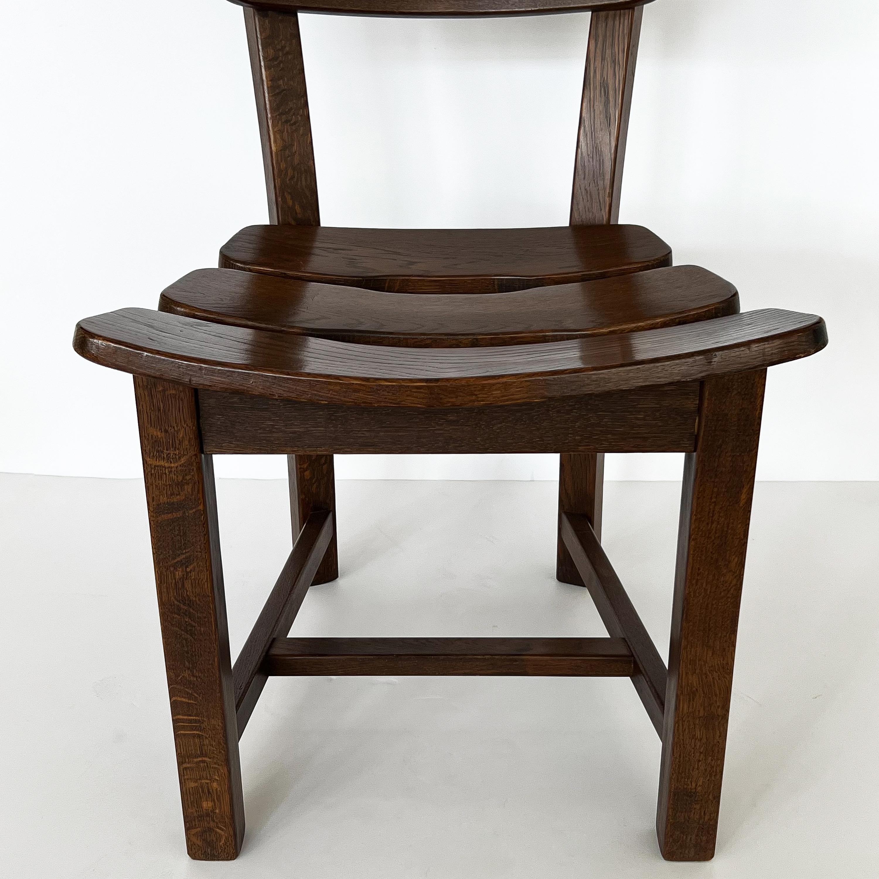 Set 4 Brutalist Oak Dining Chairs by Dittmann & Co for Awa Radbound 11