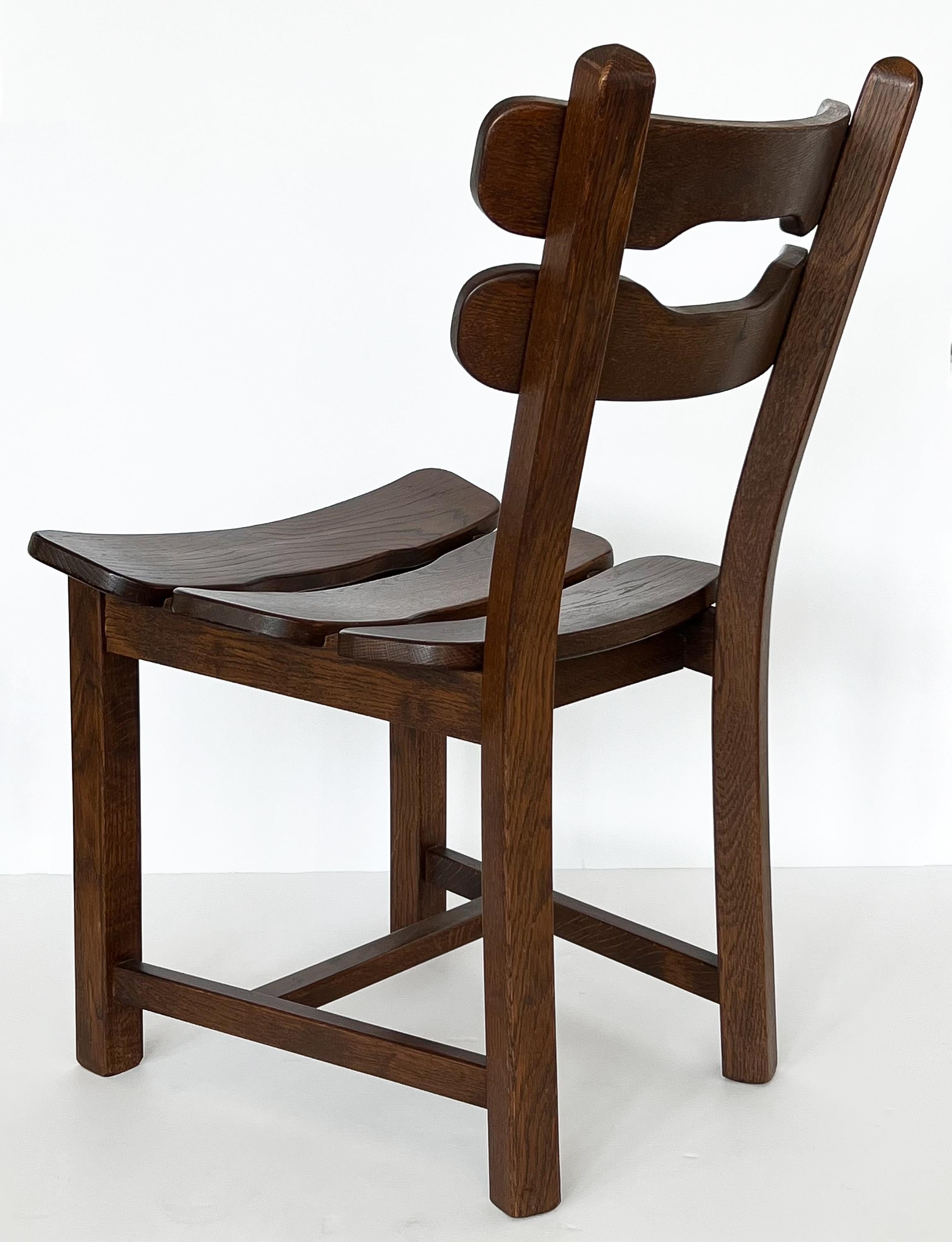 Mid-20th Century Set 4 Brutalist Oak Dining Chairs by Dittmann & Co for Awa Radbound