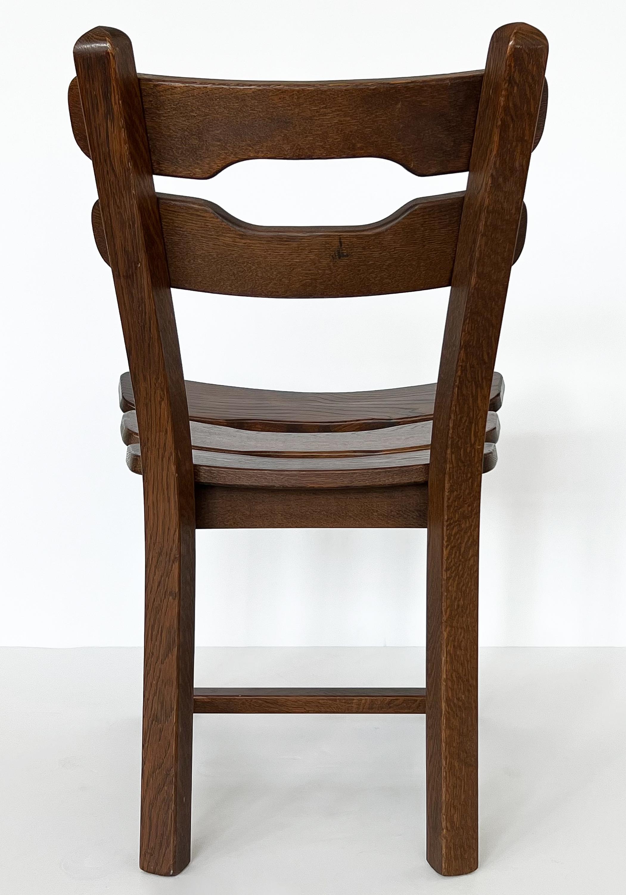 Set 4 Brutalist Oak Dining Chairs by Dittmann & Co for Awa Radbound 2