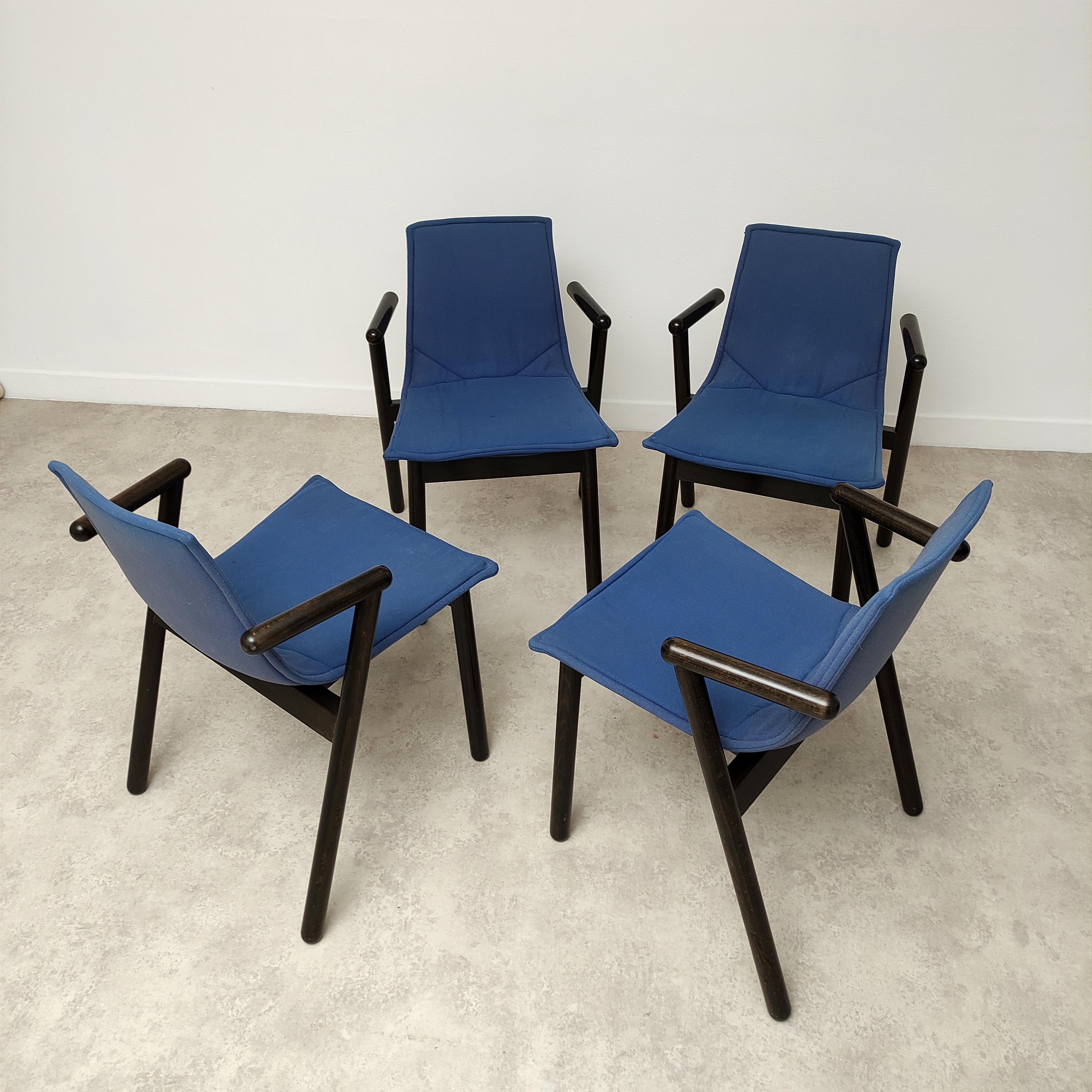 Post-Modern Set 4 Cassina VillaBianca chairs by Vico Magistretti  For Sale