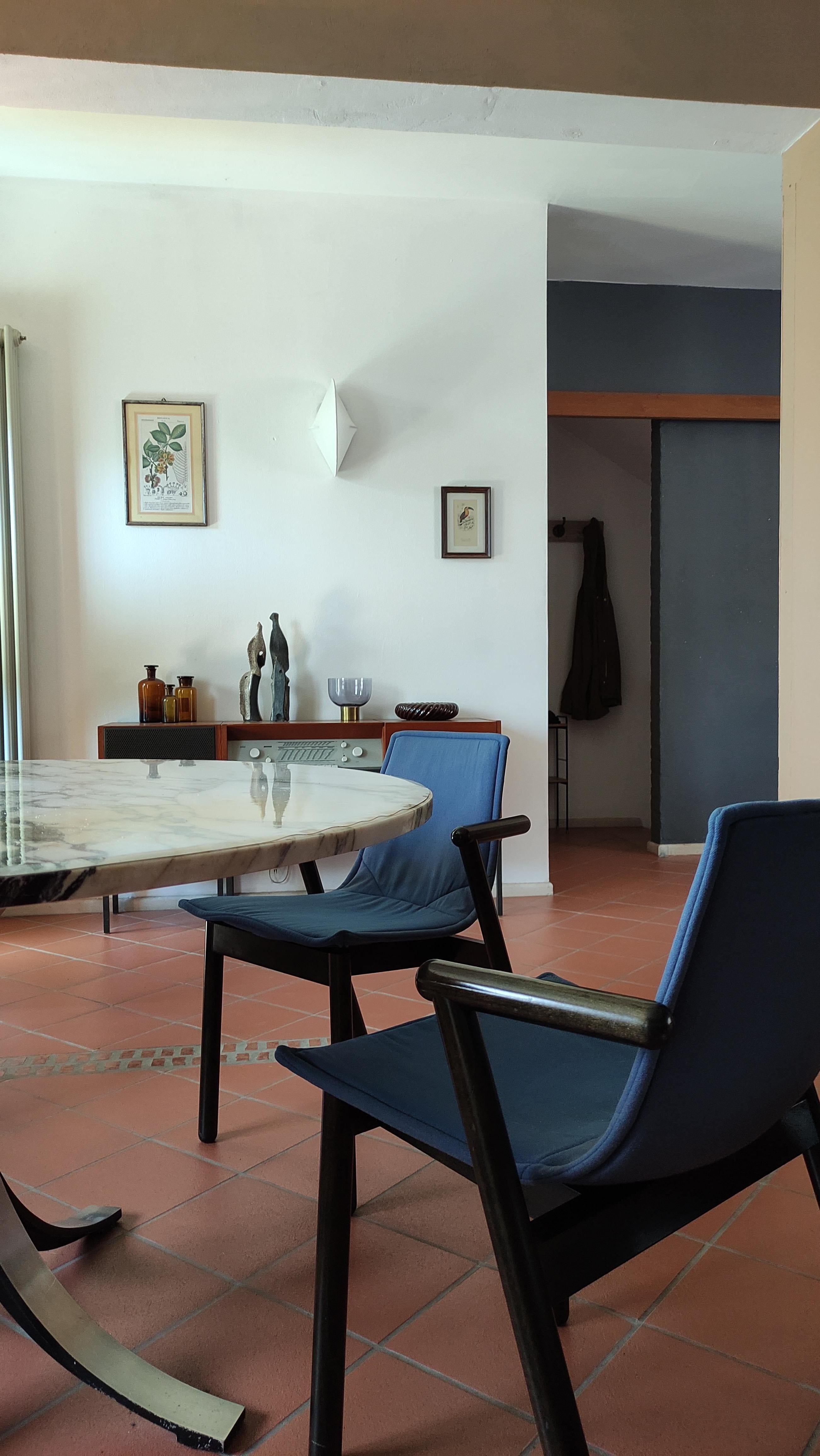 Polyester Set 4 Cassina VillaBianca chairs by Vico Magistretti For Sale