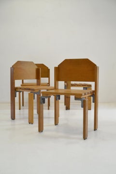 set 4 chaise à lattes Georges Candilis 1968